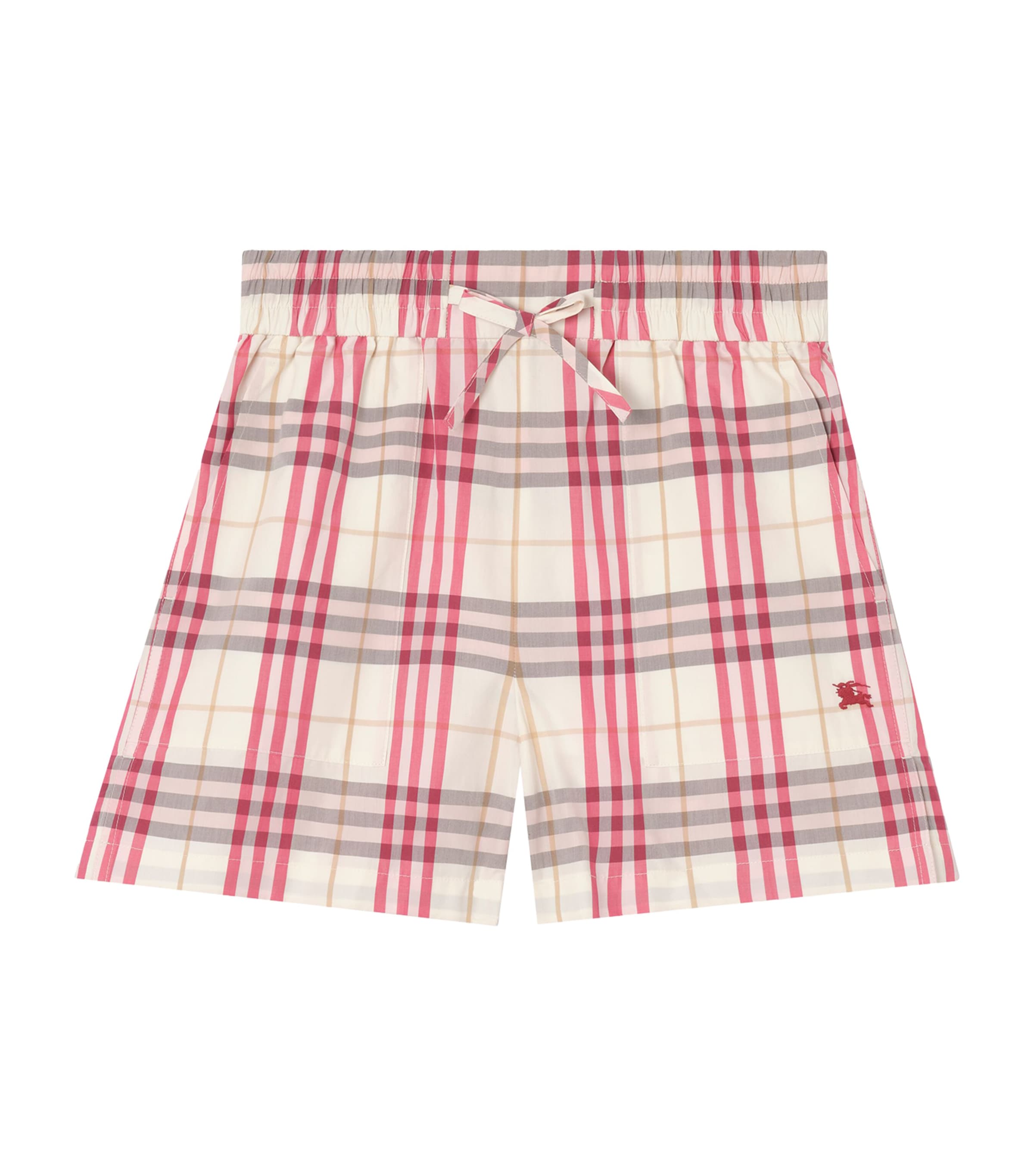 Burberry Womens Cotton Check Print Shorts Aubergine Prpl Ip Ck Image 1