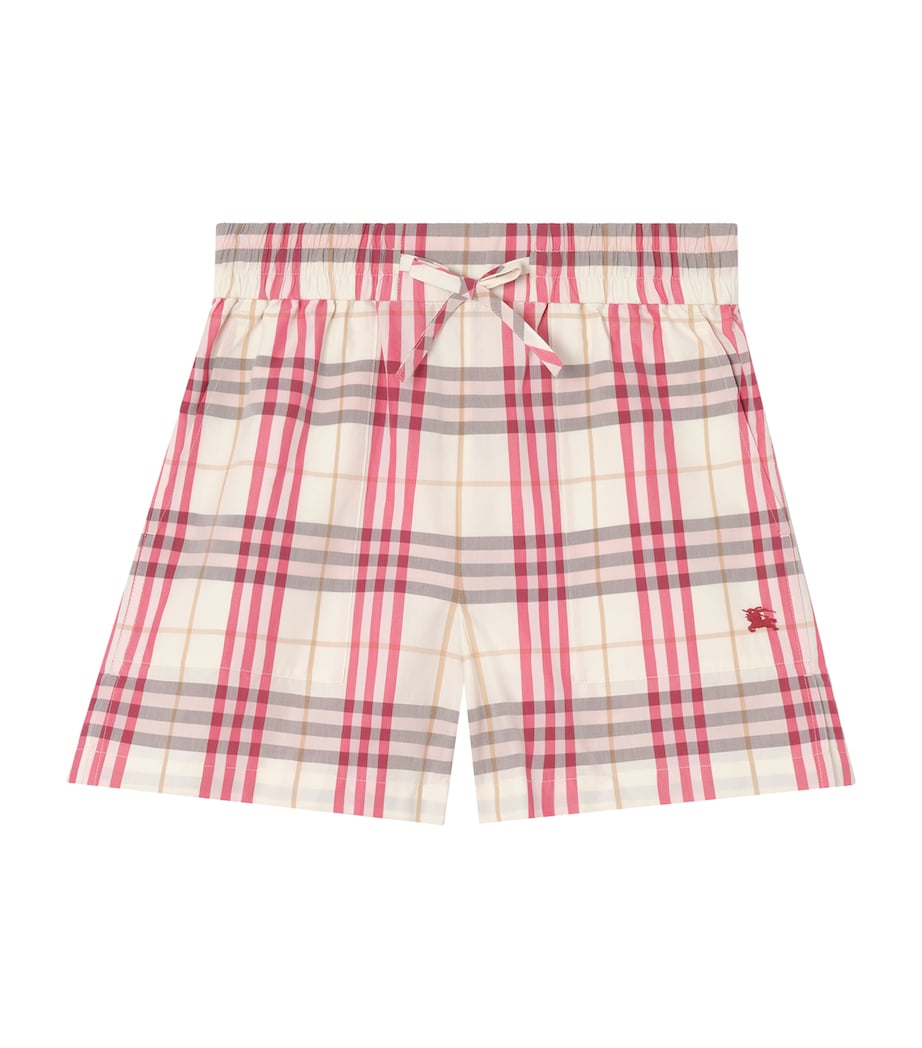 Burberry Womens Cotton Check Print Shorts Aubergine Prpl Ip Ck Image 1
