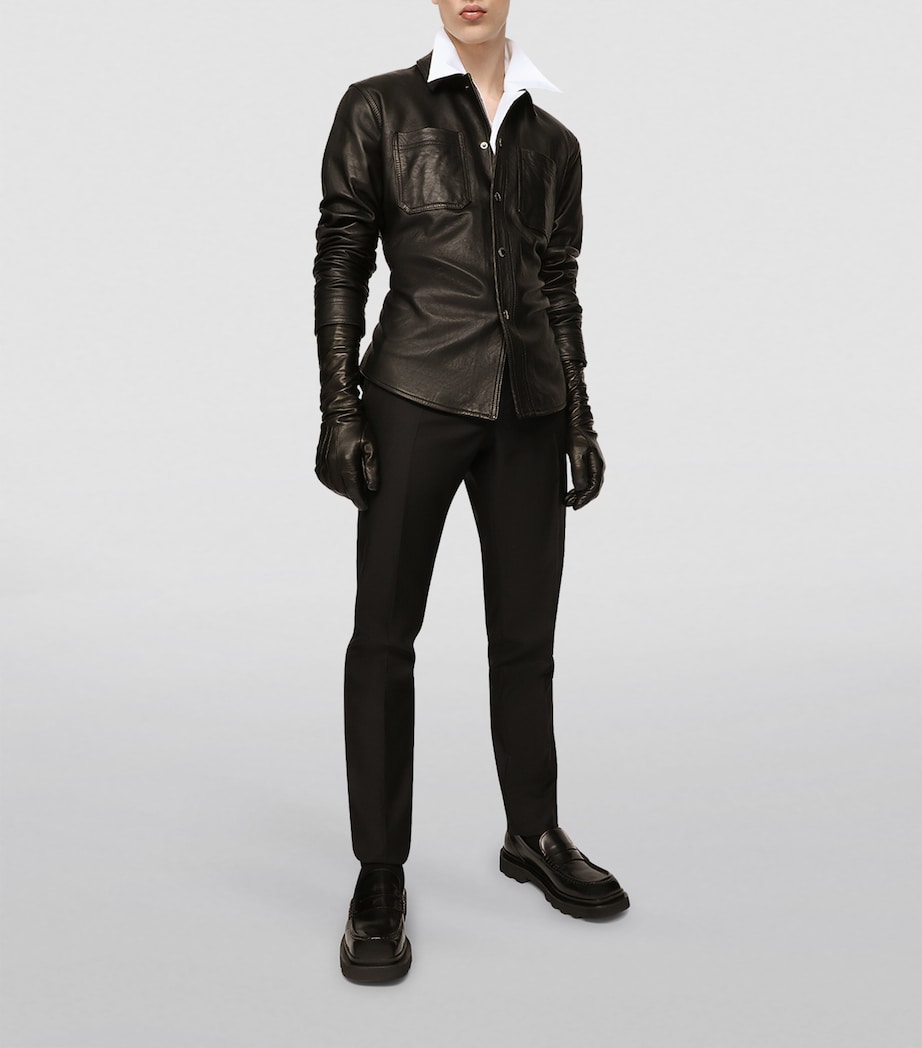 Leather Shirt N0000-BLACK Image 4