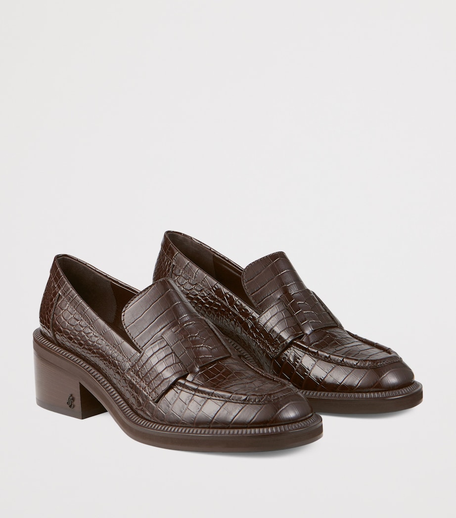 Tylor 60 Leather Heeled Loafers CHOCOLATE Image 5