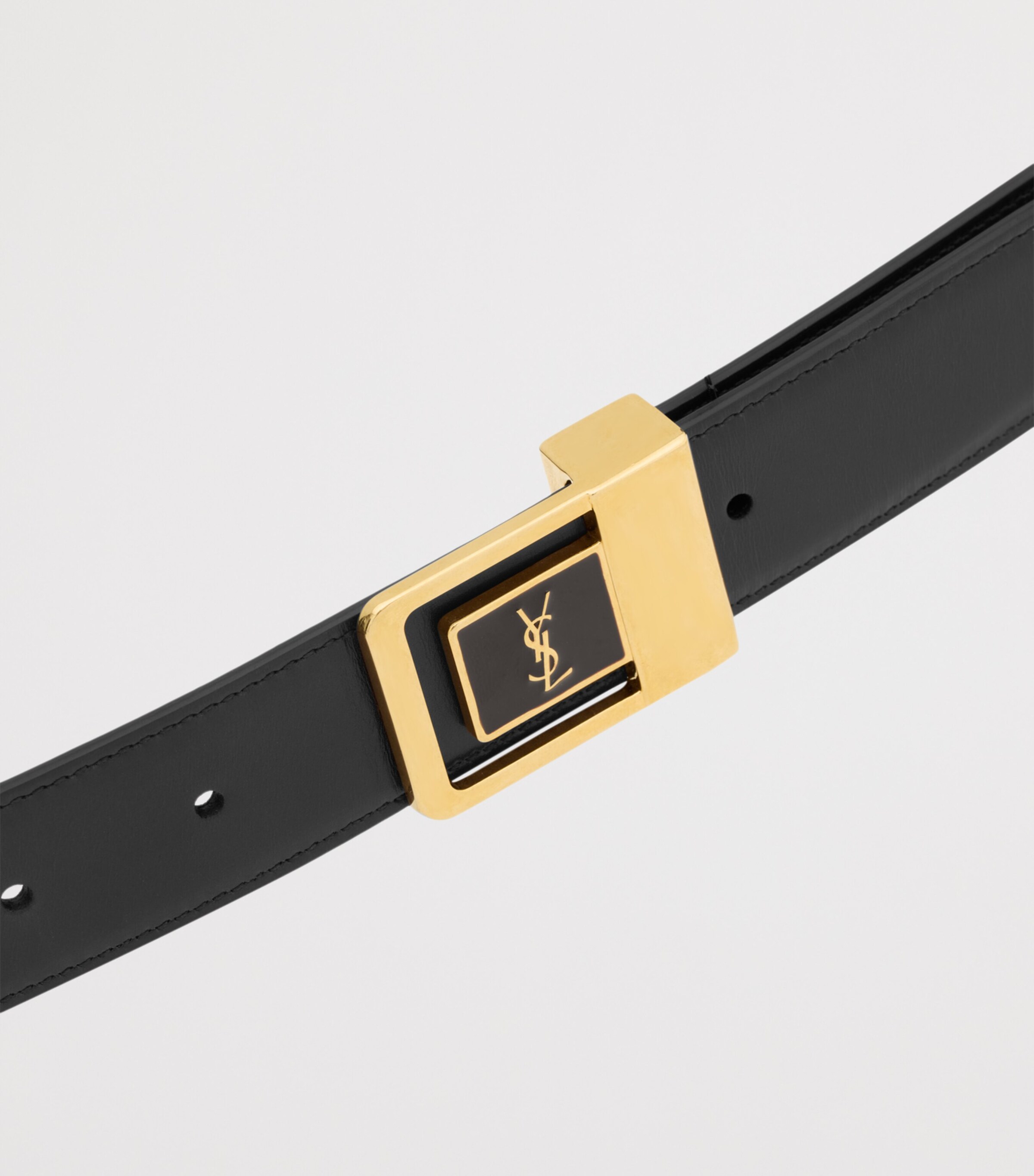 Saint Laurent Leather Logo Belt Image 3