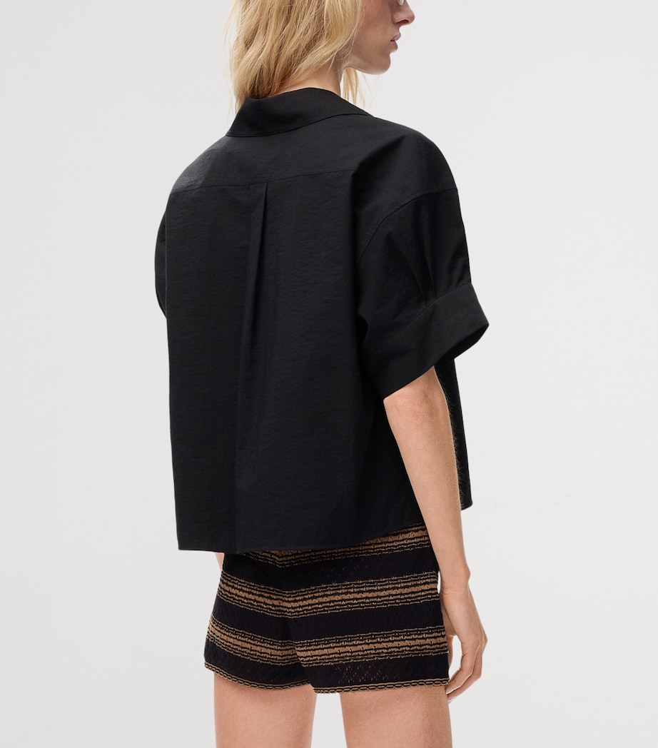 LOEWE Womens x Paula's Ibiza Anagram Short-Sleeve Shirt Black Image 4