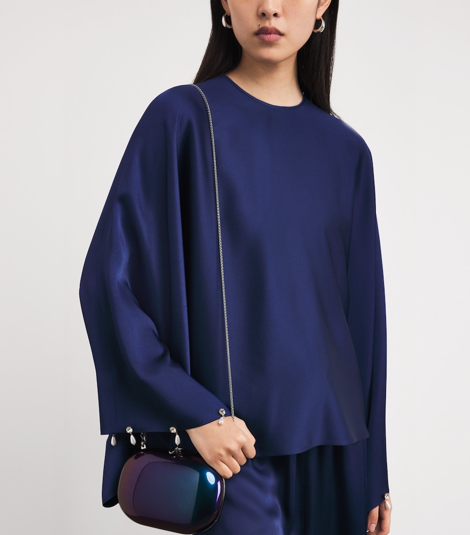 Oval Elina Clutch Bag IRID MIDNIGHT PEARL Image 5