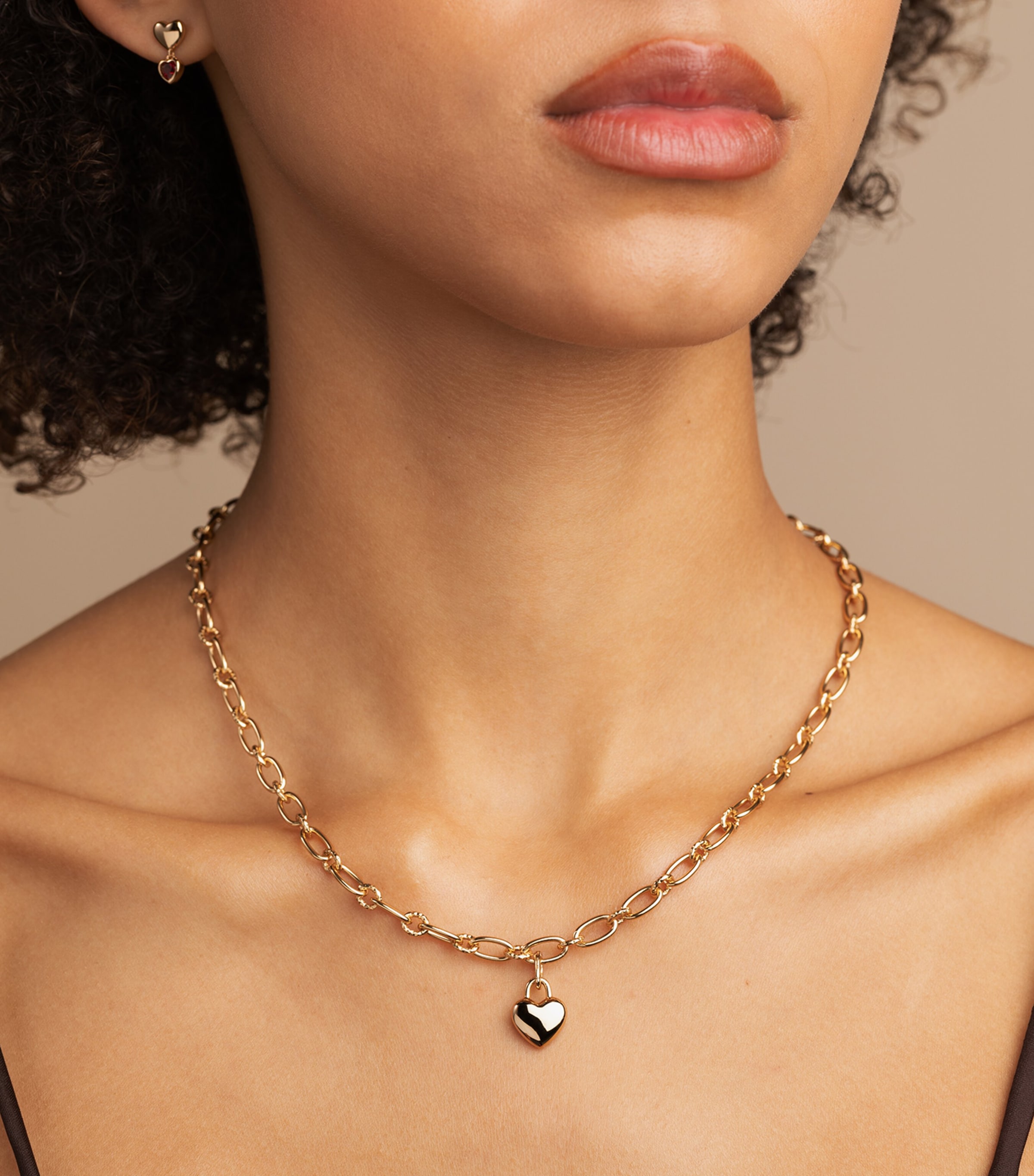 Gold-Plated Silver Heart Charm GOLD Image 2