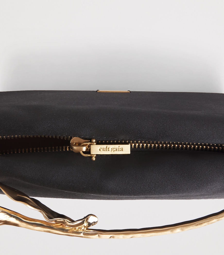 Cult Gaia Mini Silk-Satin Calla Top-Handle Bag Black Image 6