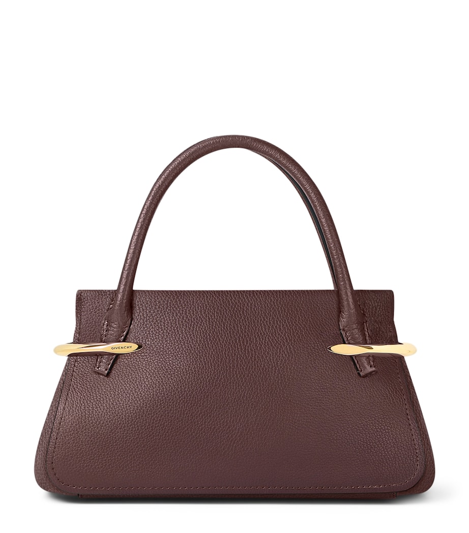 Mini Leather Pinch Top-Handle Bag EBONY BROWN Image 1