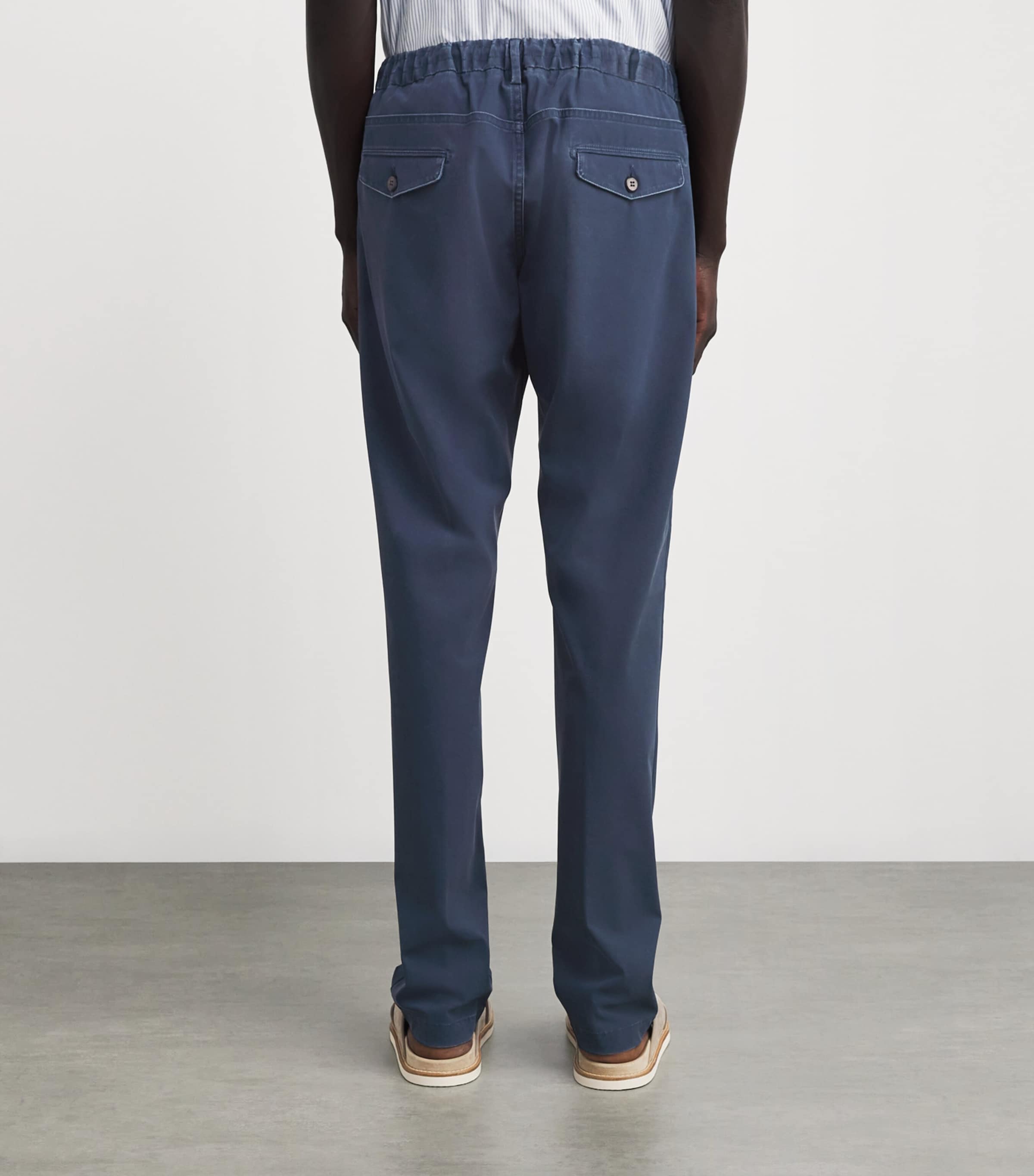 Eleventy Mens Garment-Dye Twill Trousers Blu Image 4
