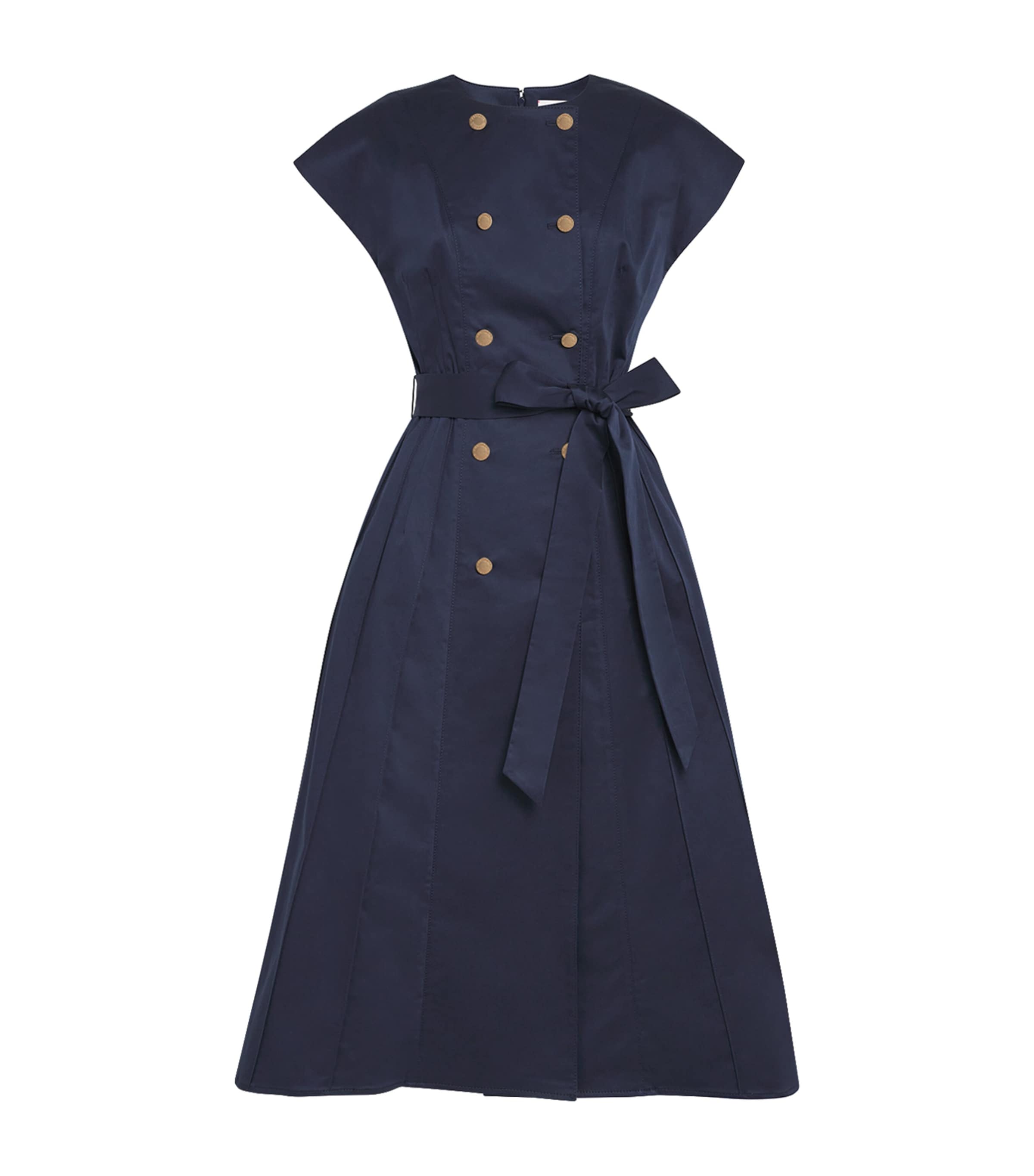 Cotton-Blend Double-Breasted Midi Dress 493 MIDNIGHT Image 1