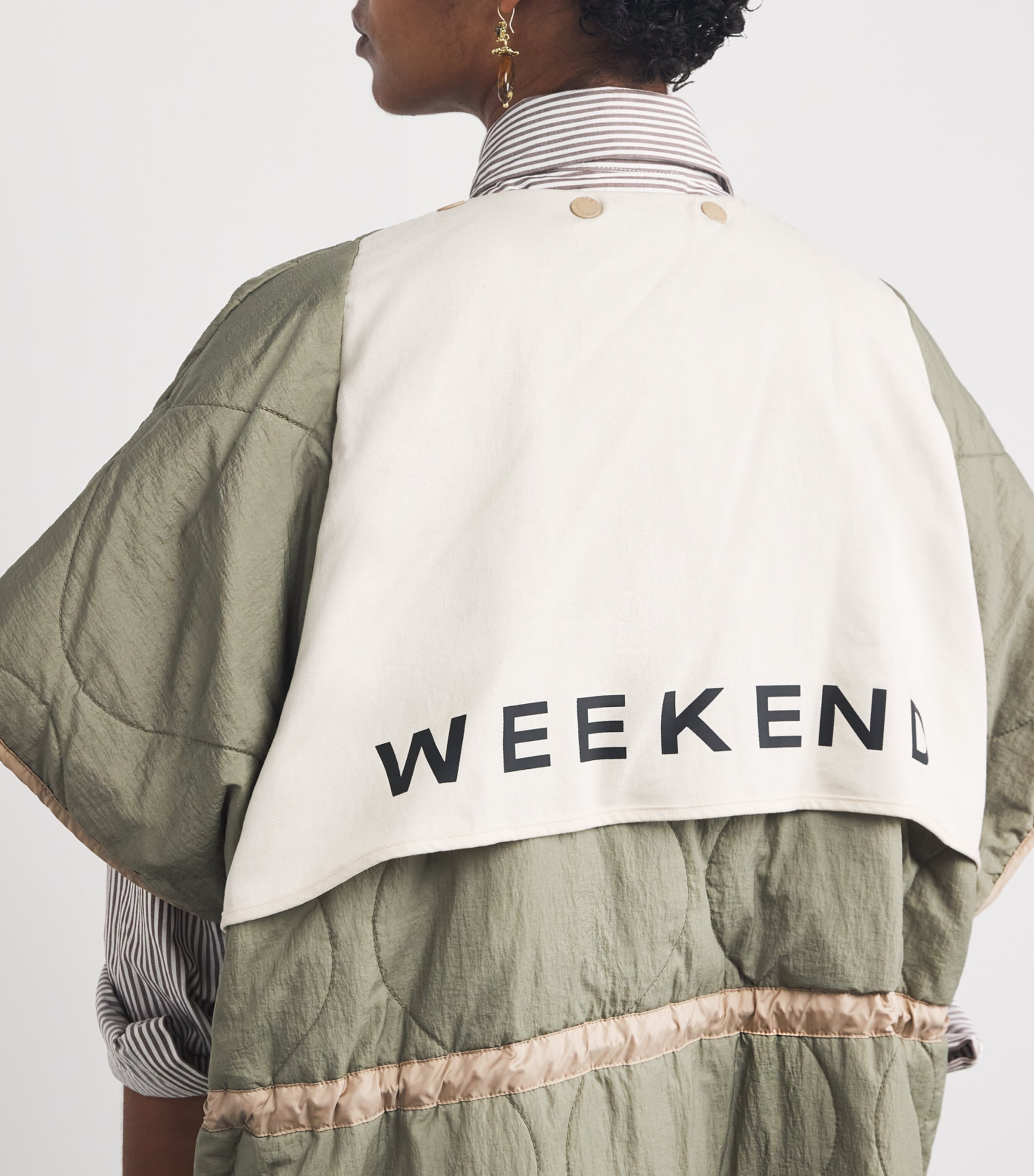 Reversible Padded Cape Jacket BEIGE Image 6