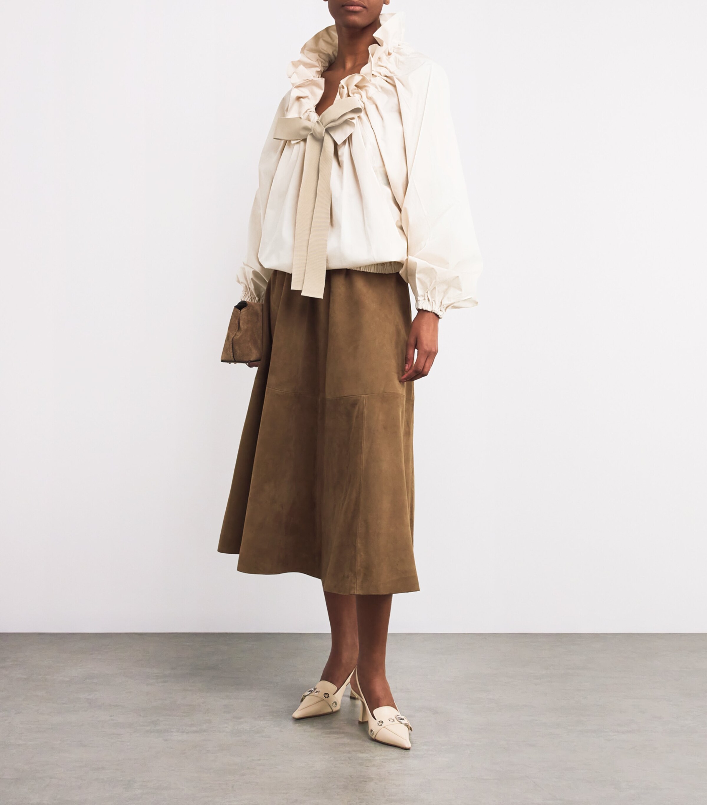 Patou Womens Cotton Poplin Iconic Blouse Tapioca Image 2