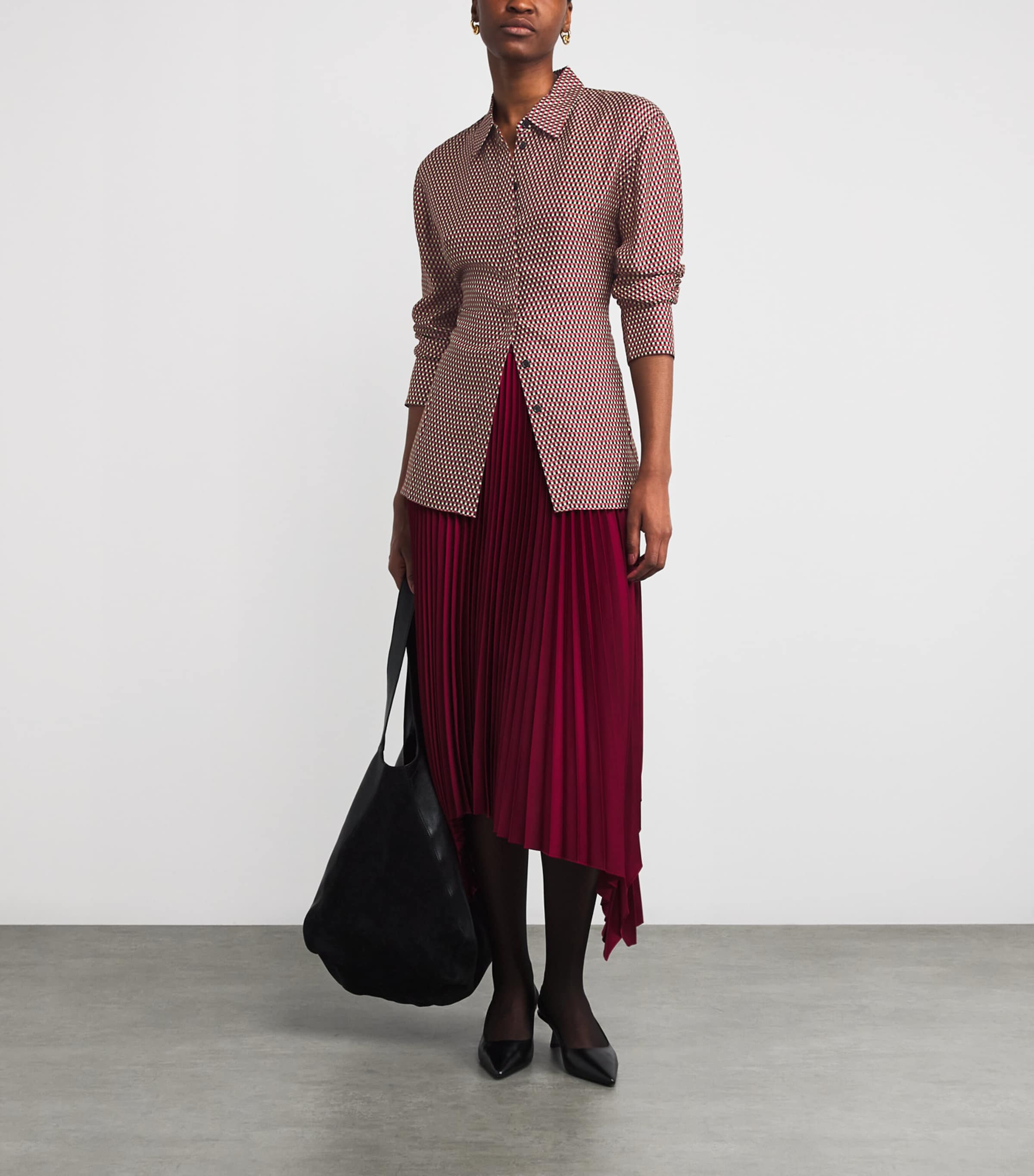 Check Print Joe Blouse RUBY COMBO Image 2