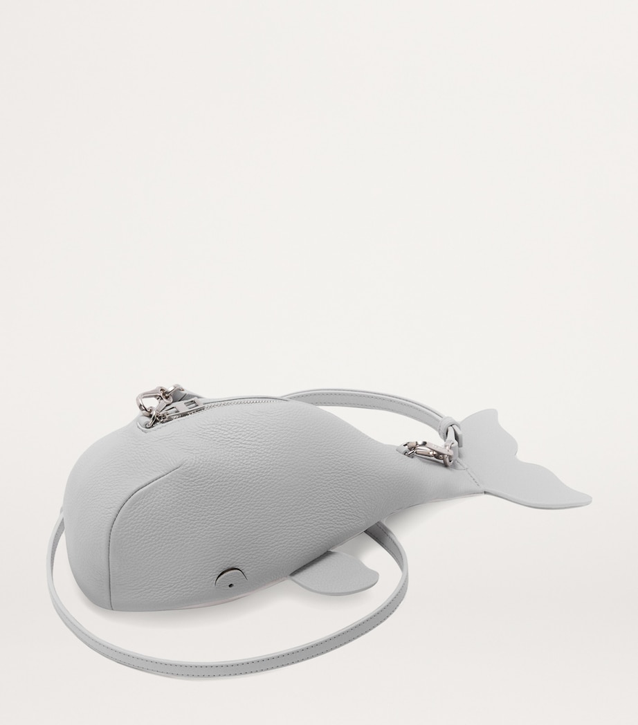 LOEWE Leather Whale Clutch Bag Slate Grey Image 2