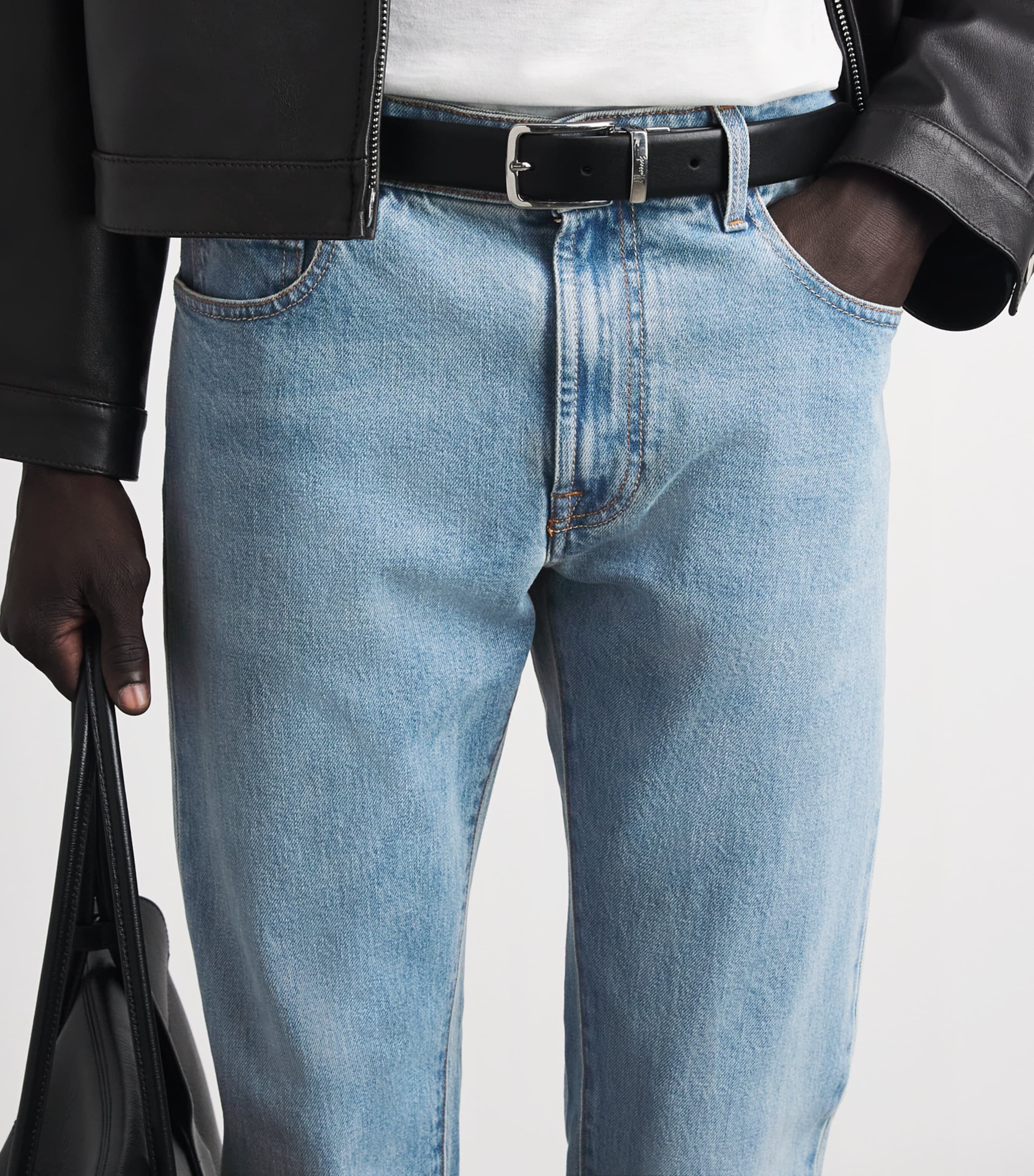 Canali Mens Straight Jeans Image 3