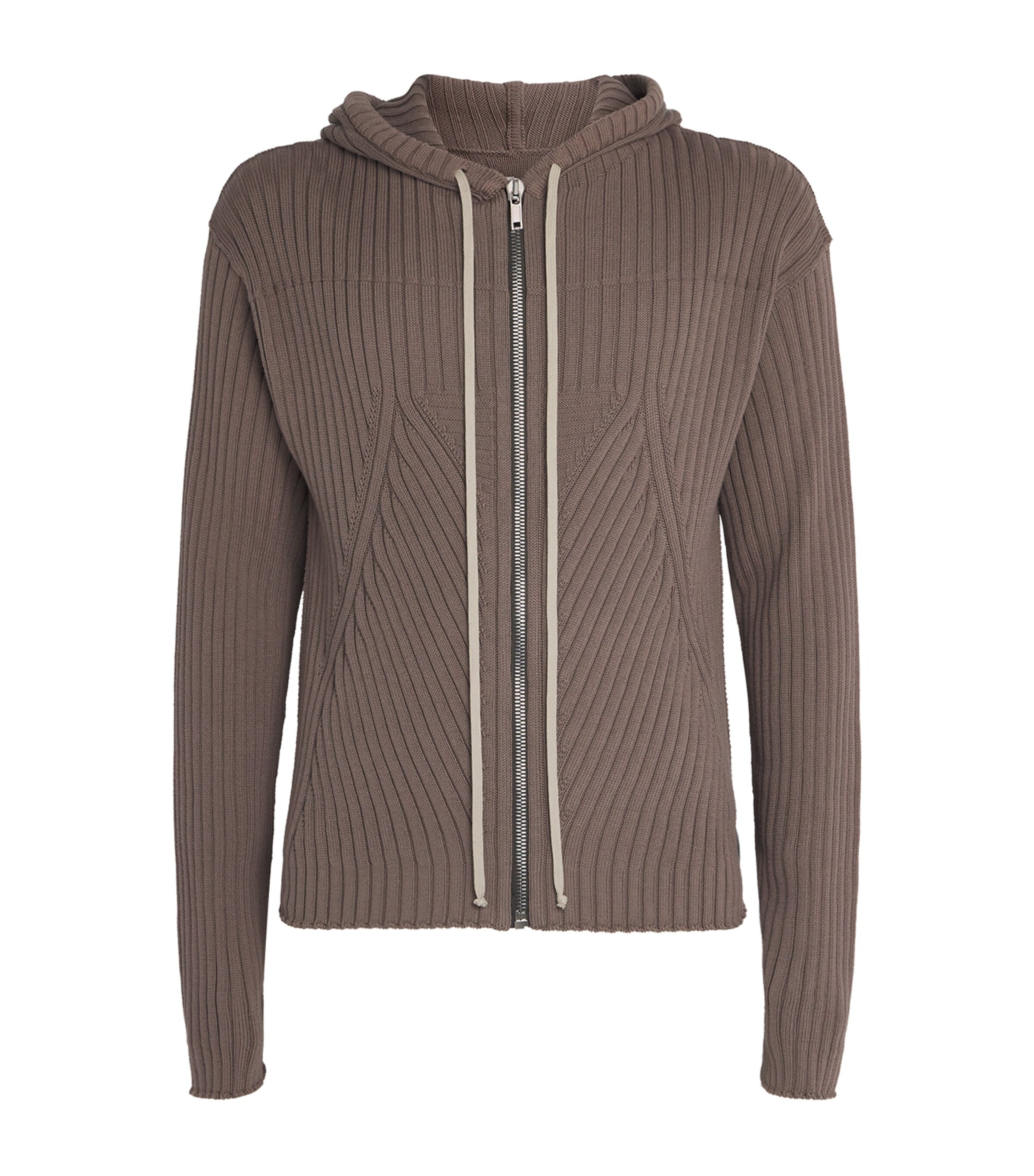 Rick Owens Ribbed Zip-Up Hoodie | Harrods US