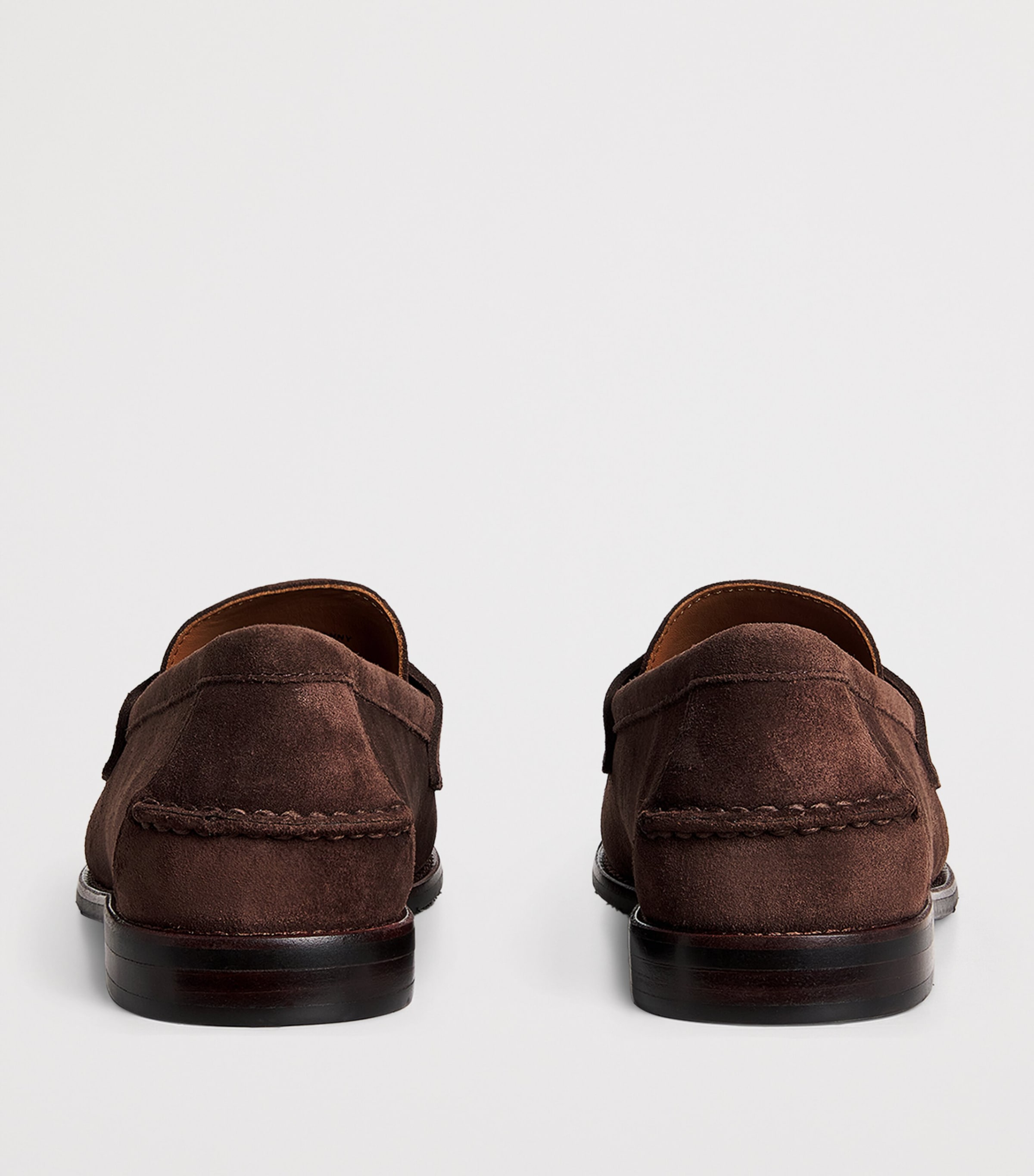 Suede Alston Penny Loafers 001 DARK BROWN Image 4
