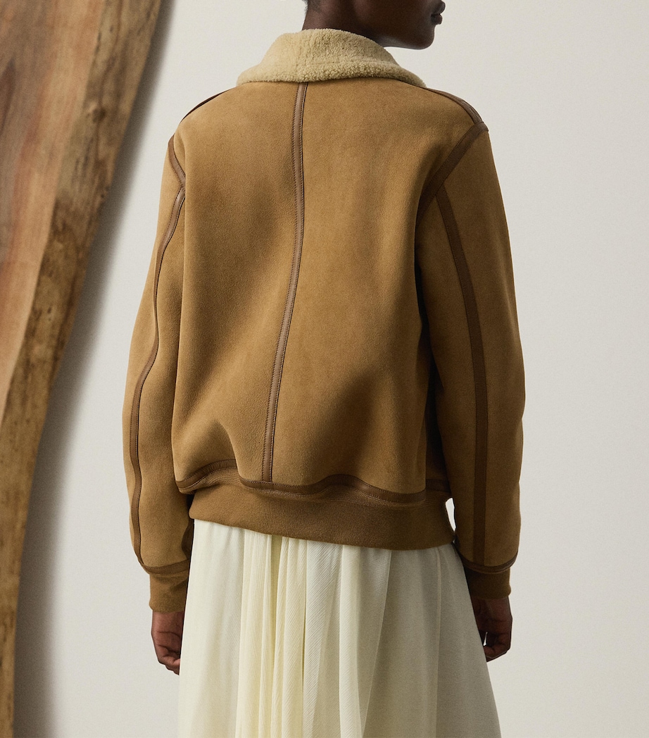 Shearling Bomber Jacket HONEY/CREAM Image 3