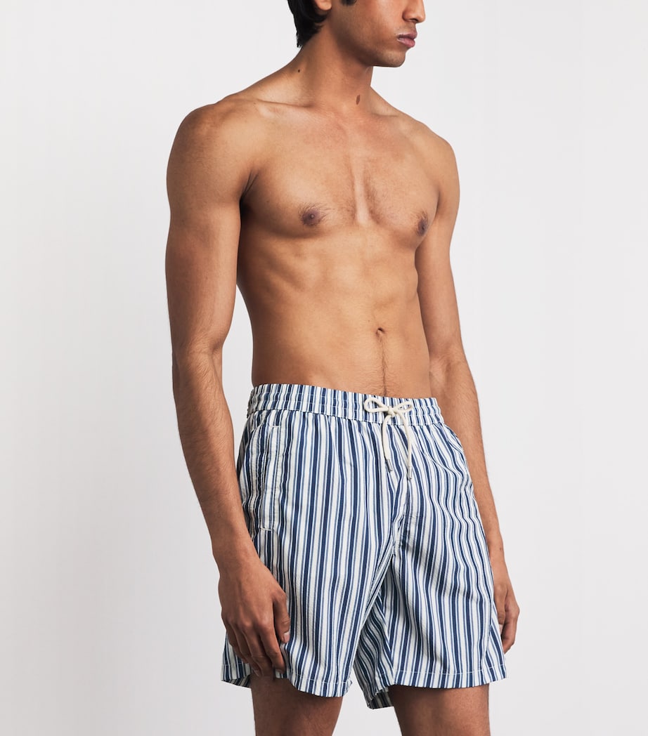 JACOB COHËN Mens Stripe Swim Shorts Blu Notte Image 3