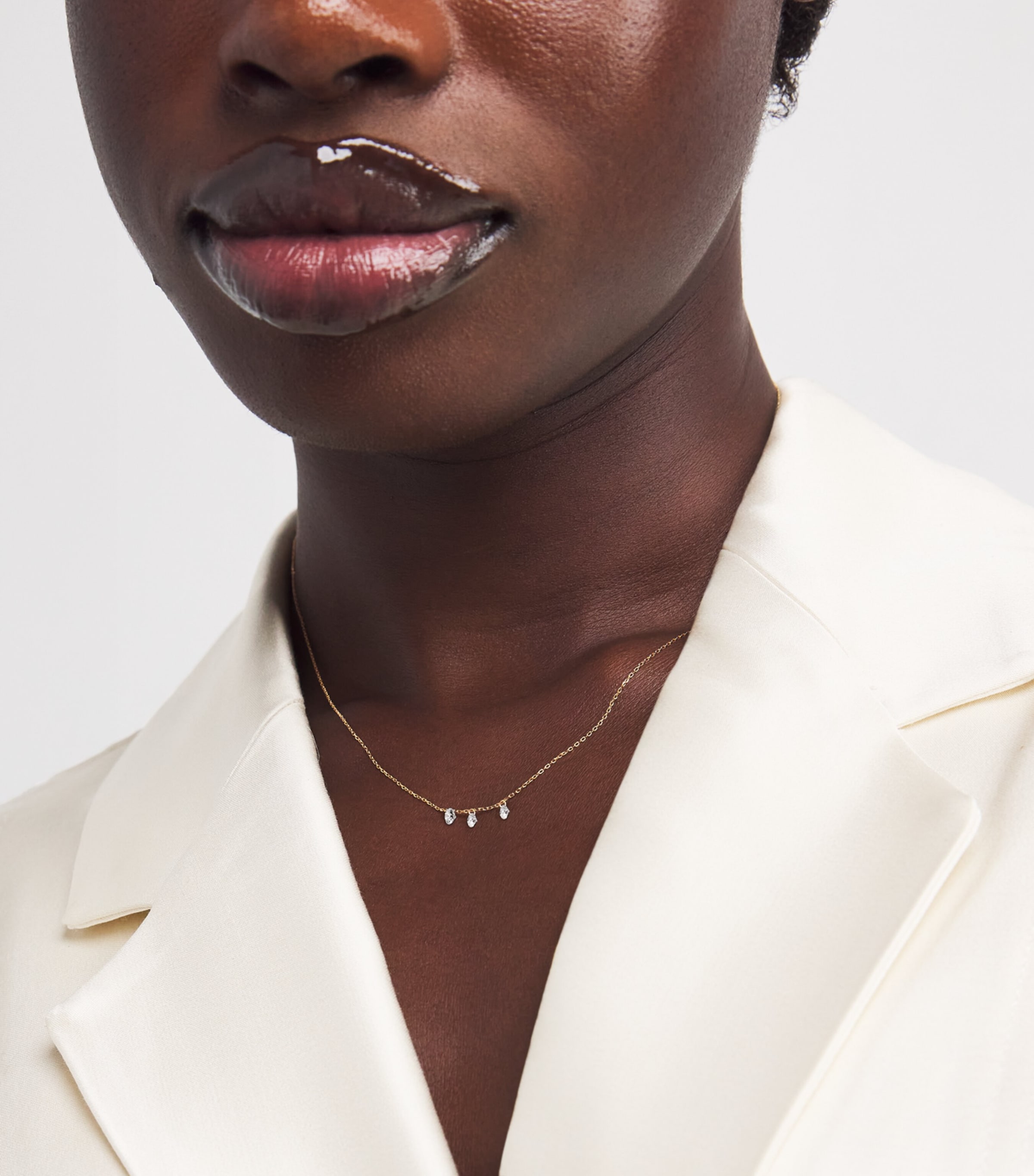 Yellow Gold and Diamond 3-Stone Danaé Necklace YELLOW GOLD Image 2