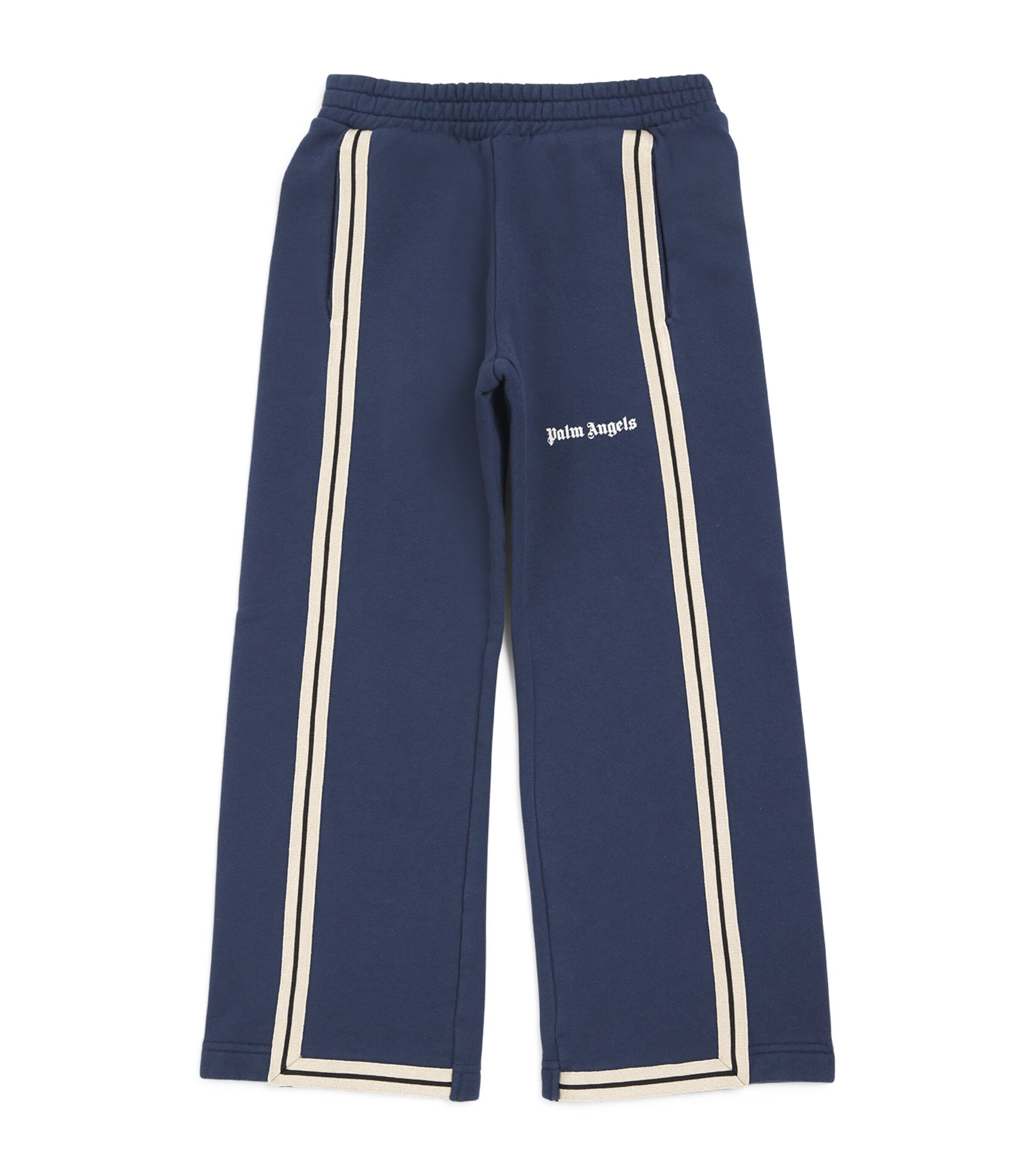 Palm Angels Cotton Striped Logo Sweatpants (4-12+ Years) In Blue