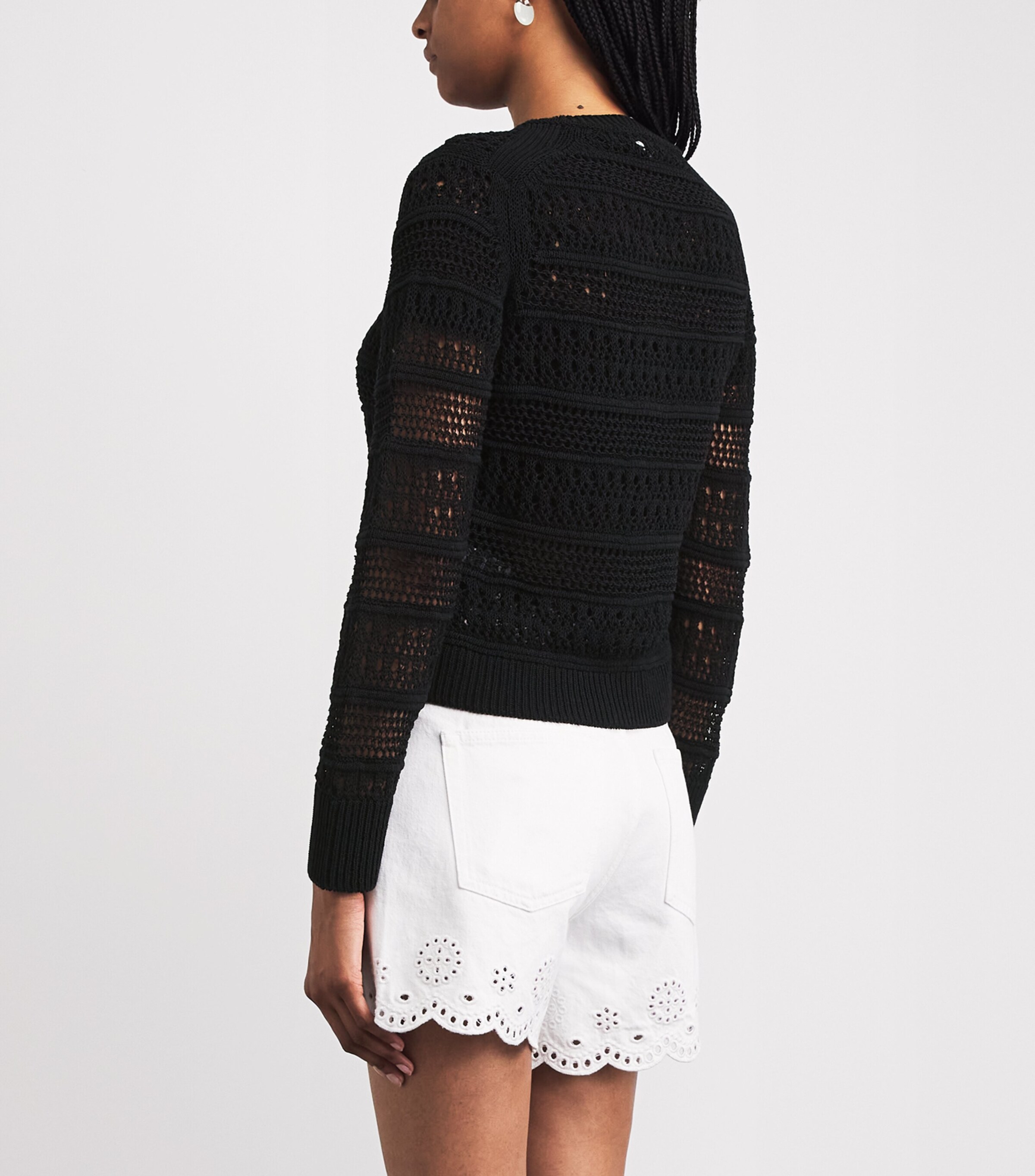 ME+EM Womens Open-Stitch Cardigan Black Image 5