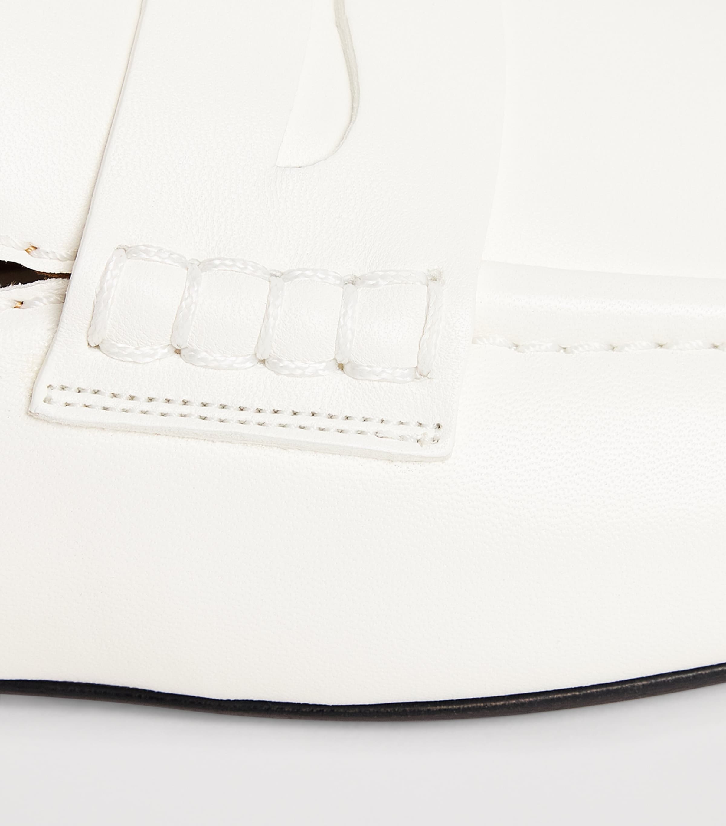 Sandro Paris Leather Round-Toe Loafers White Image 7