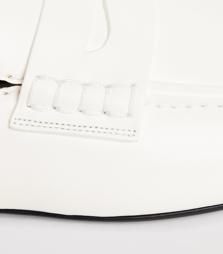 Sandro Paris Leather Round-Toe Loafers White Image 7
