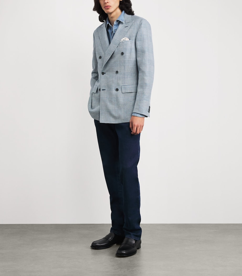 Brioni Mens Wool-Silk-Linen Soffio Blazer Image 2