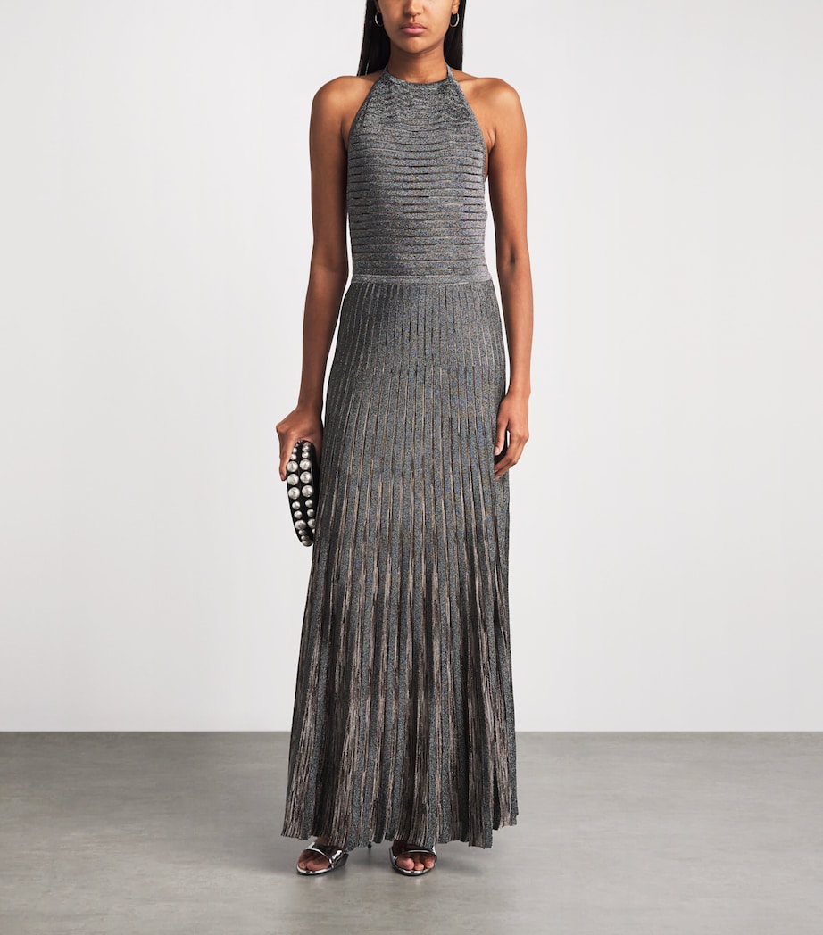 Missoni Womens Lamé Open-Back Maxi Dress Beige Tones Image 2