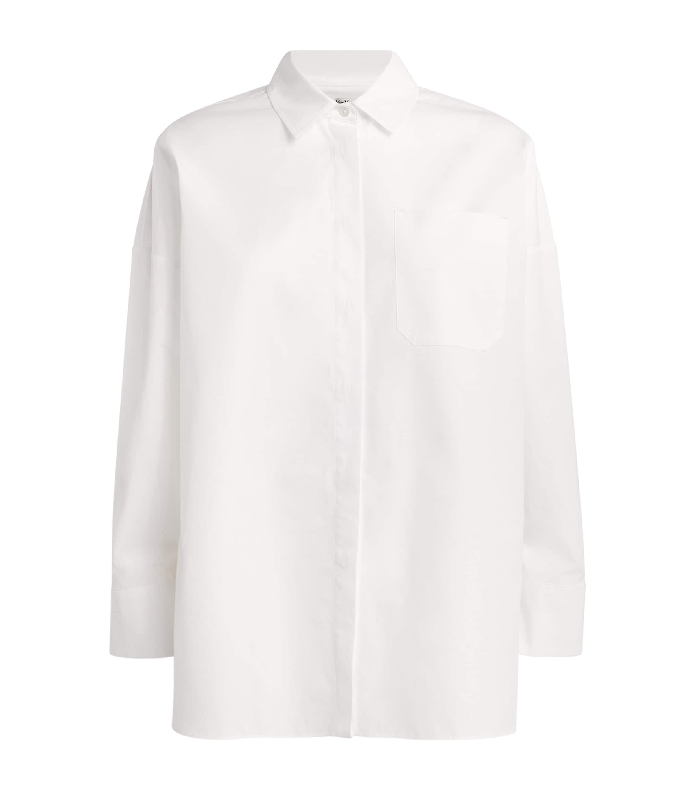 Max Mara Cotton Asymmetric Shirt In White