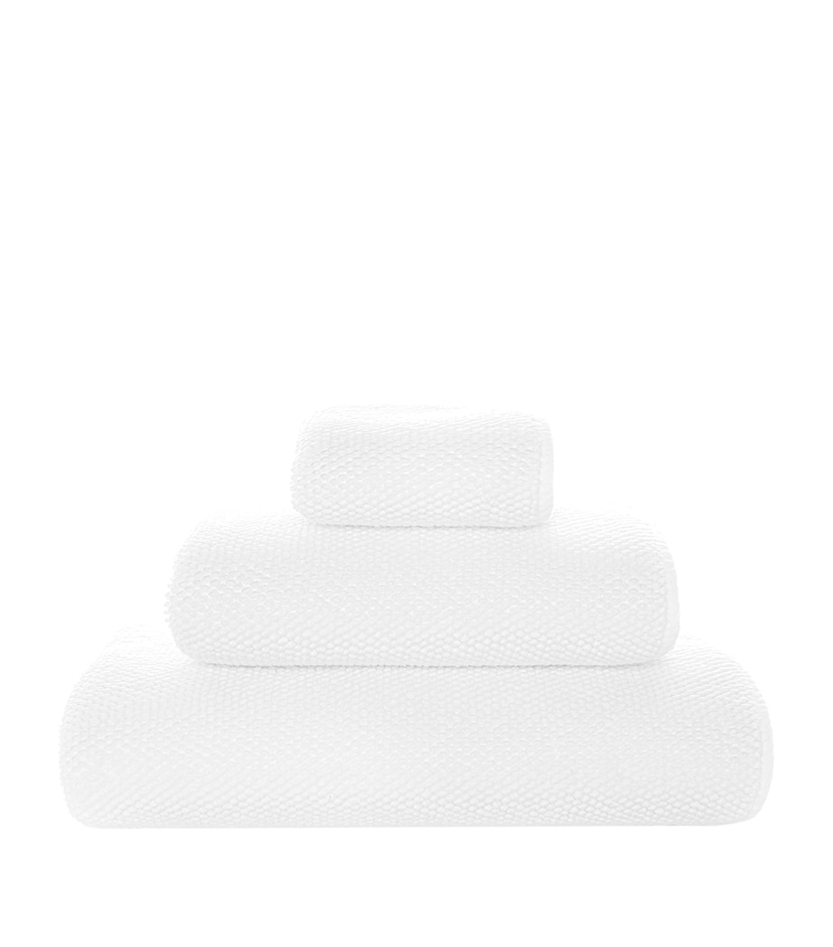 GRACCIOZA Cotton Pearls Hand Towel (50cm x 100cm) White Image 1