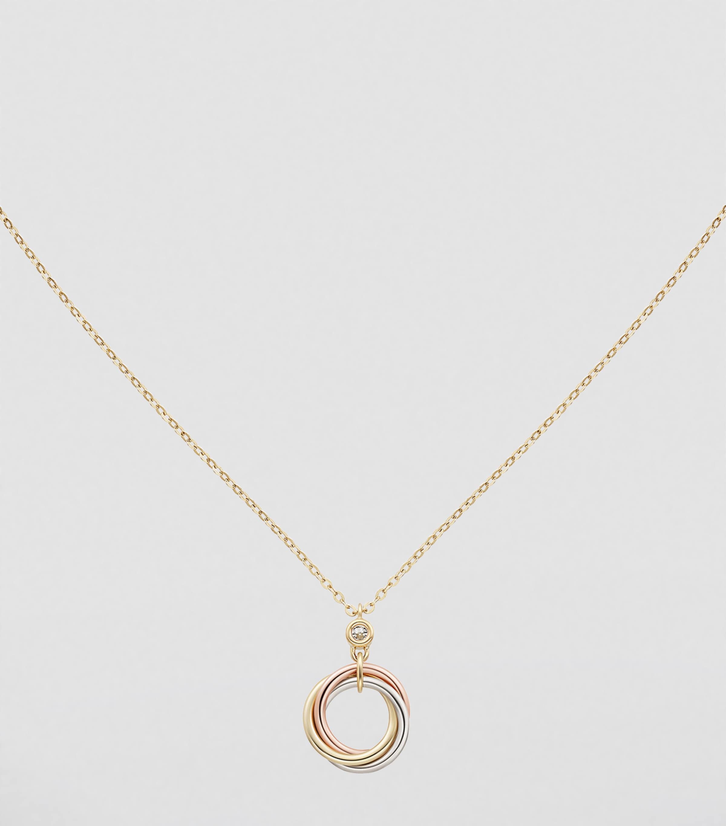 Cartier Mixed Gold and Diamond Trinity Necklace | Harrods UK