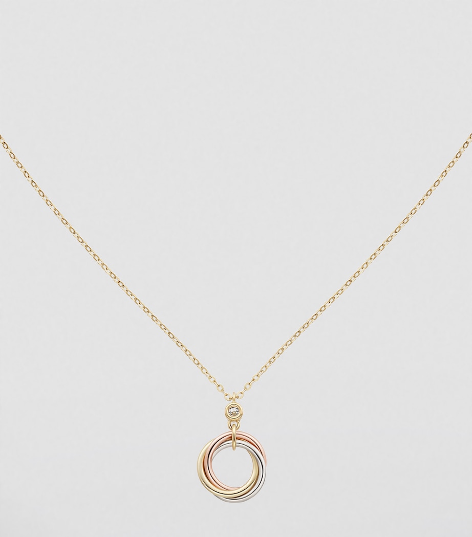 Mixed Gold and Diamond Trinity Necklace MIXED GOLD Image 5