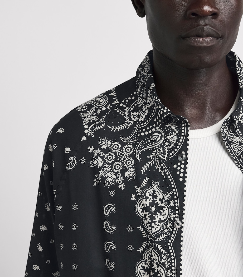 Kapital Mens Cotton Paisley Bandana Patchwork Shirt Black Image 3