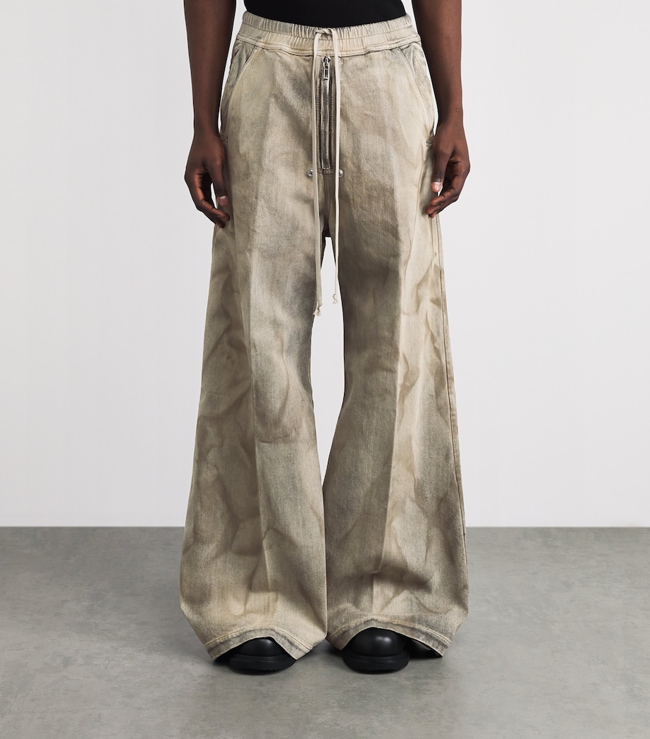 Rick Owens Mens Denim Bela Wide-Leg Trousers Dust Image 4