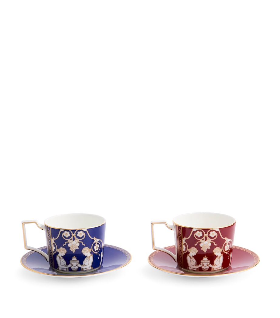 Set of 2 Renaissance Teacups and Saucers MULTI Image 3