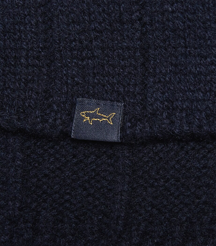 Paul & Shark Ribbed Scarf Blue Image 4
