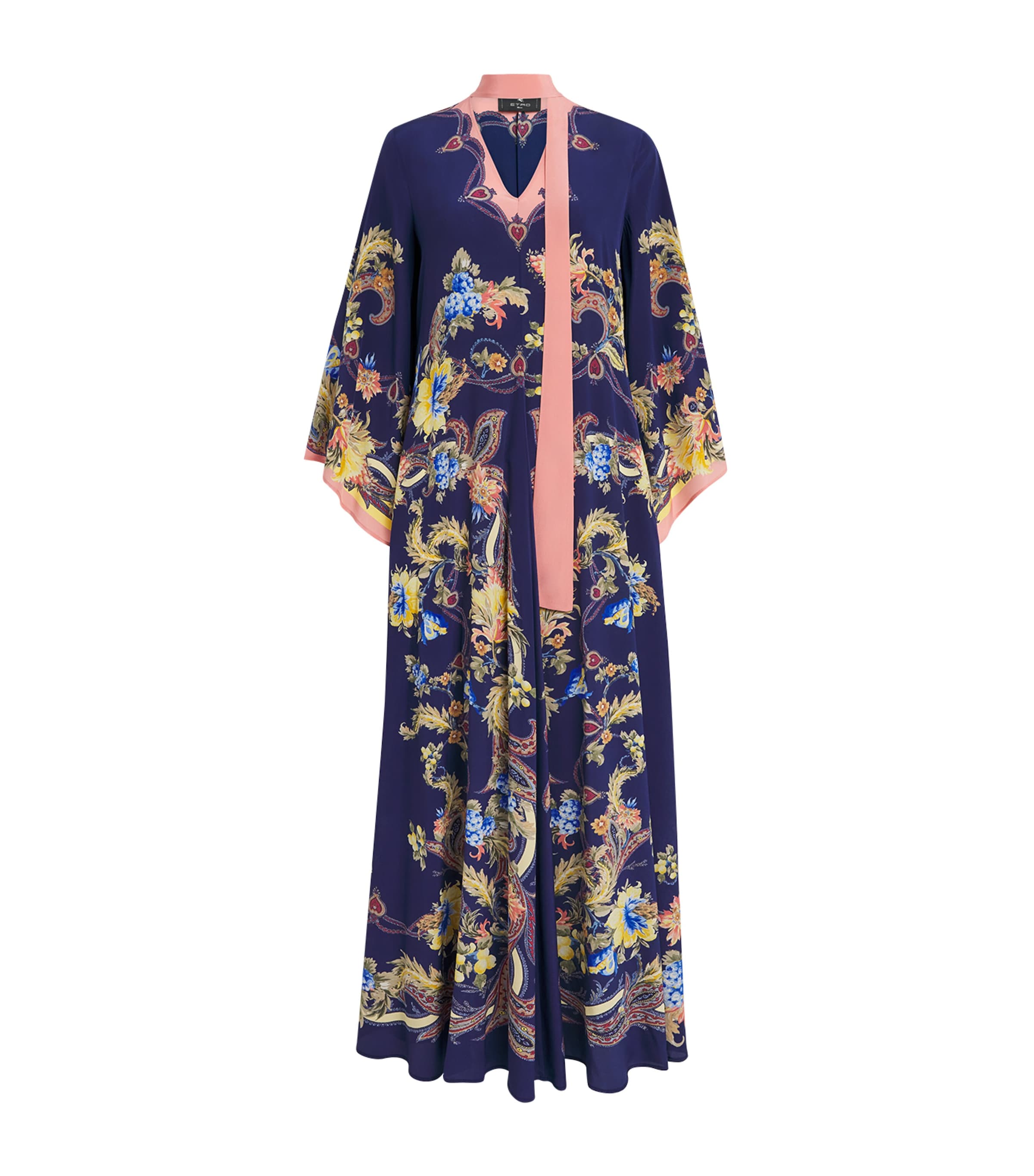 Etro Womens Silk Paisley Maxi Dress Print/blue Bs Image 1