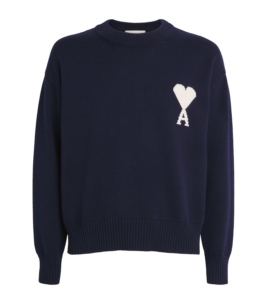 Wool-Cotton Ami de Coeur Sweater A116 ENCRE/ECRU Image 1