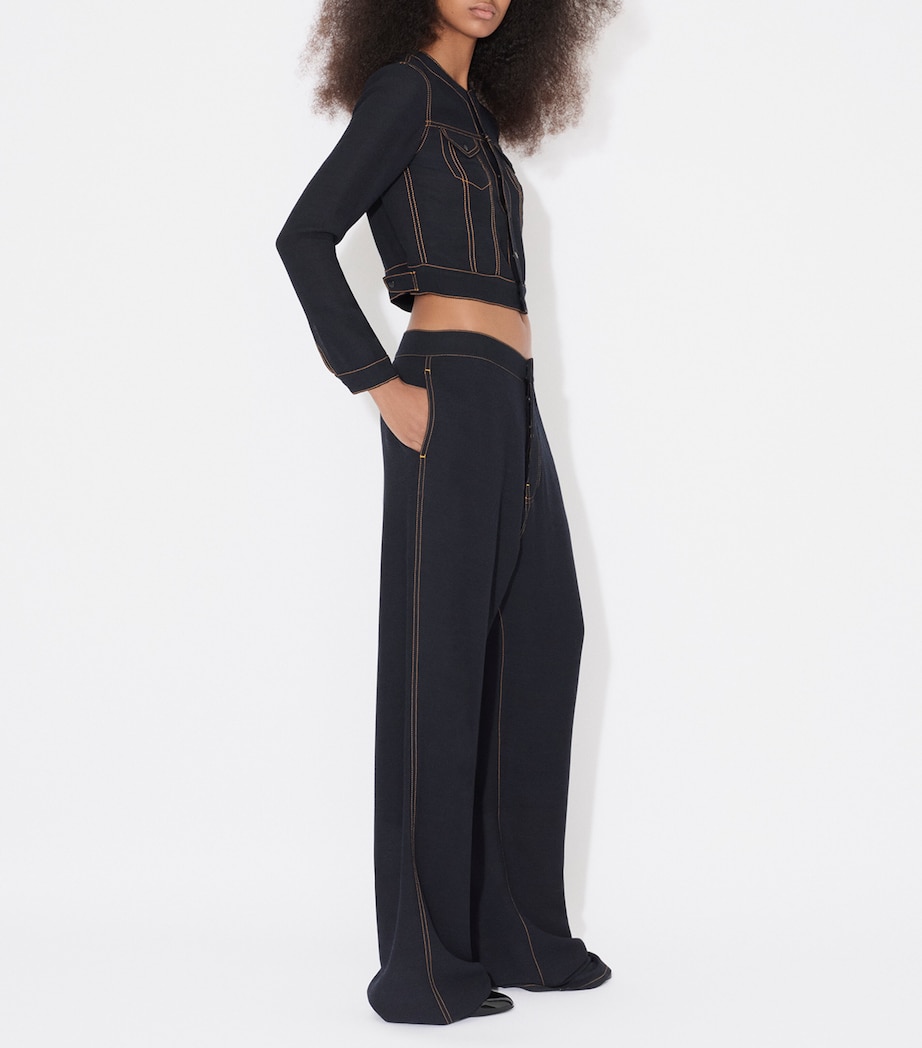 Wool-Blend Cropped Jacket MARINE FONCE Image 4