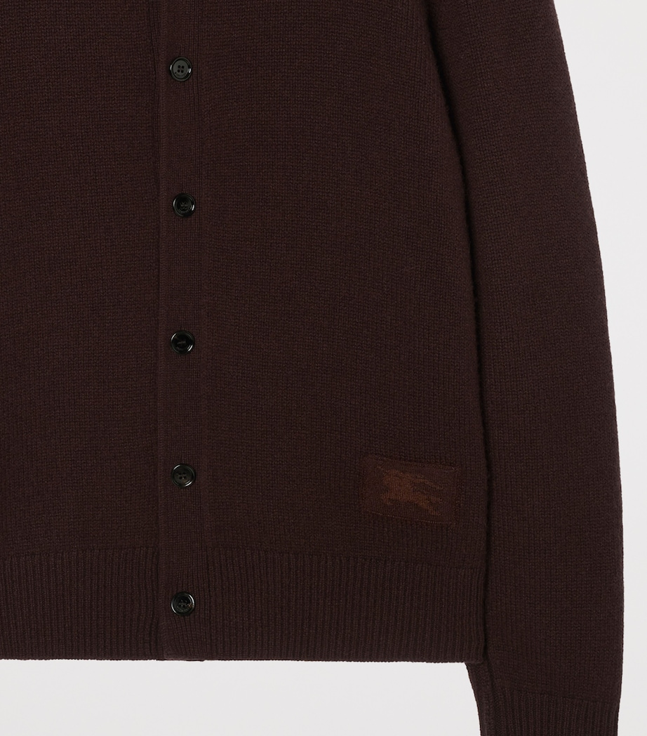 Burberry Mens Cashmere-Blend Embroidered Cardigan Scorched Brown Image 2