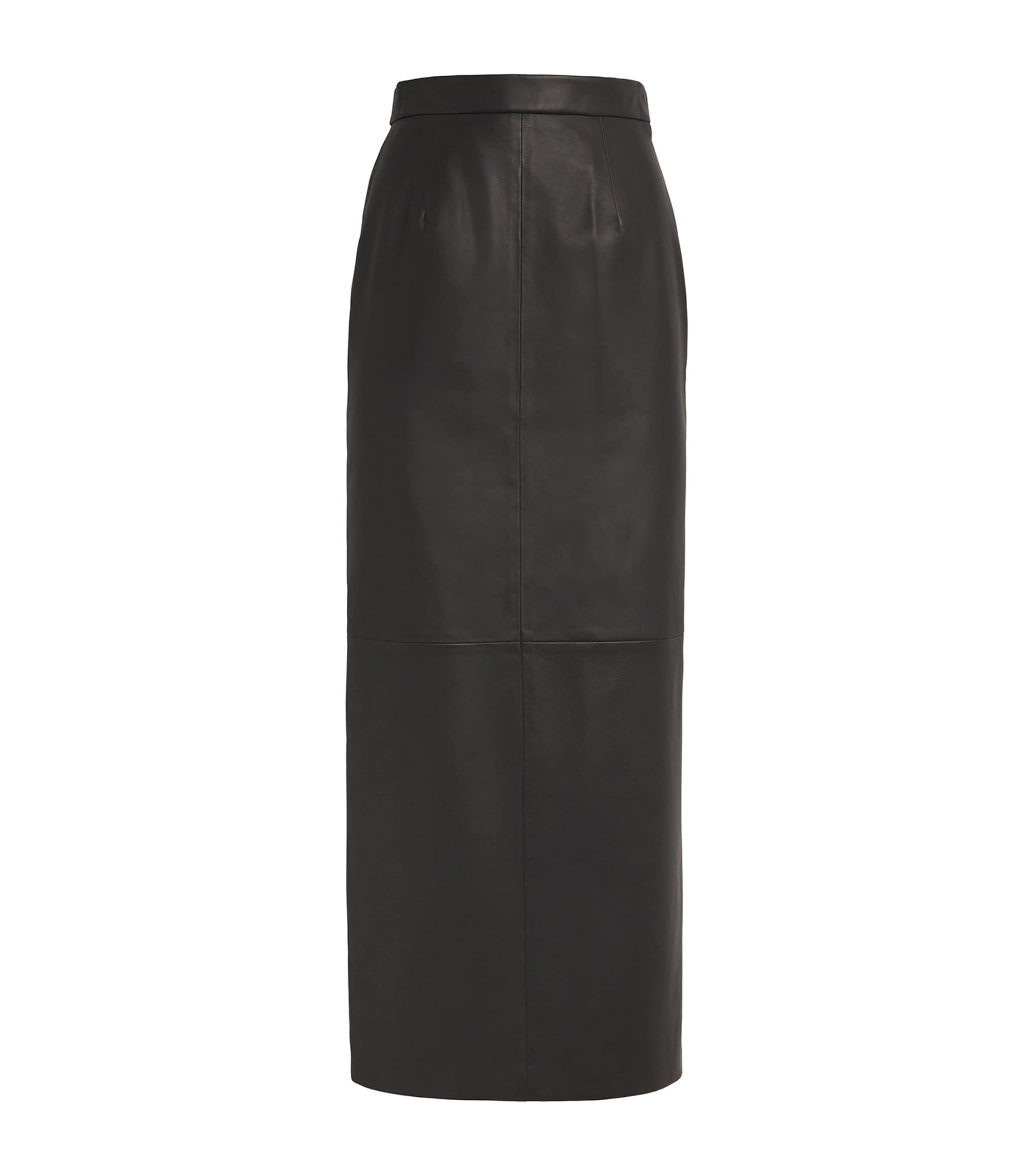 Tove Leather Mari Midi Skirt In Black