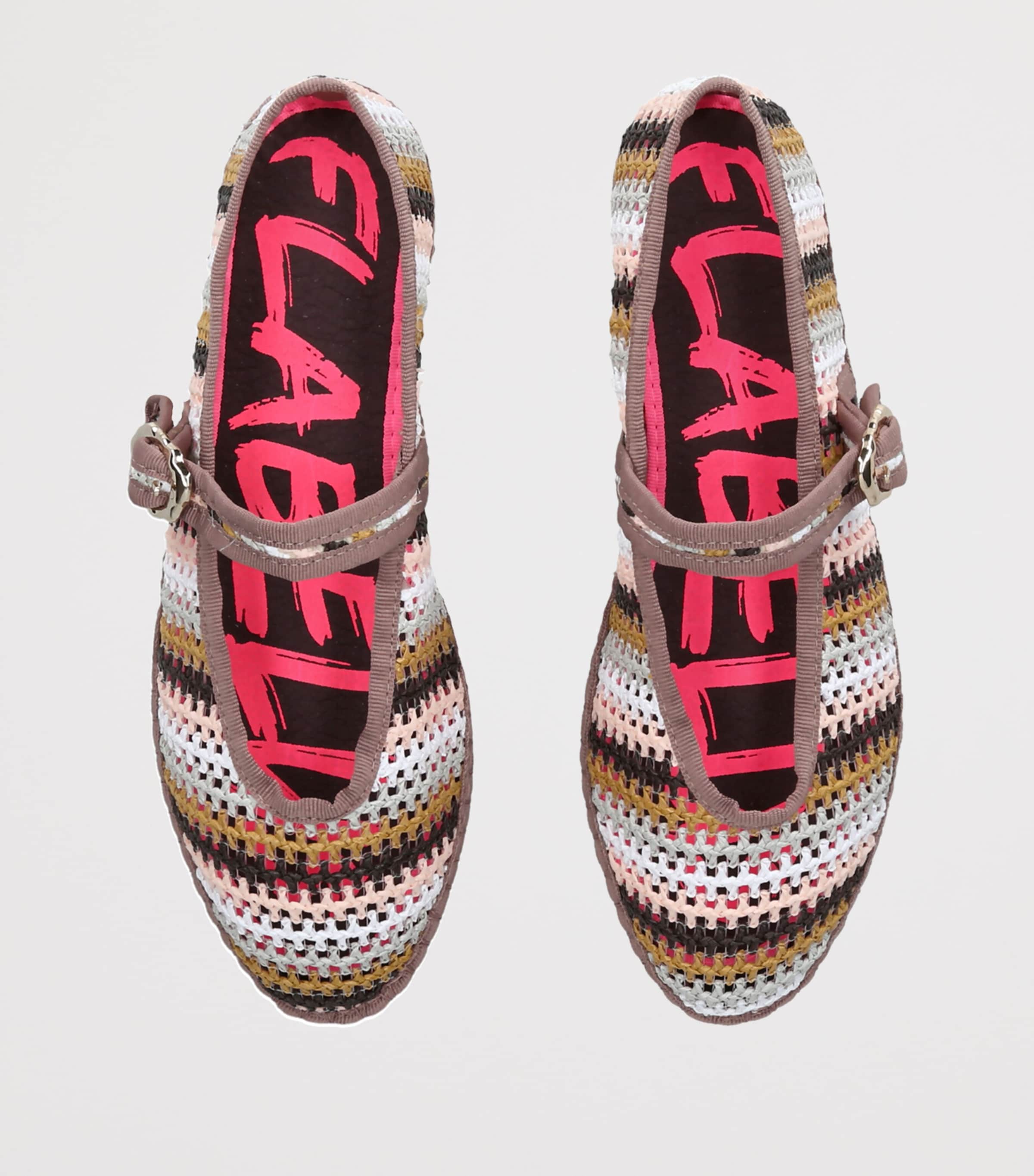 Flabelus Raffia Stripe Pierre Ballet Flats Mult/other Image 3