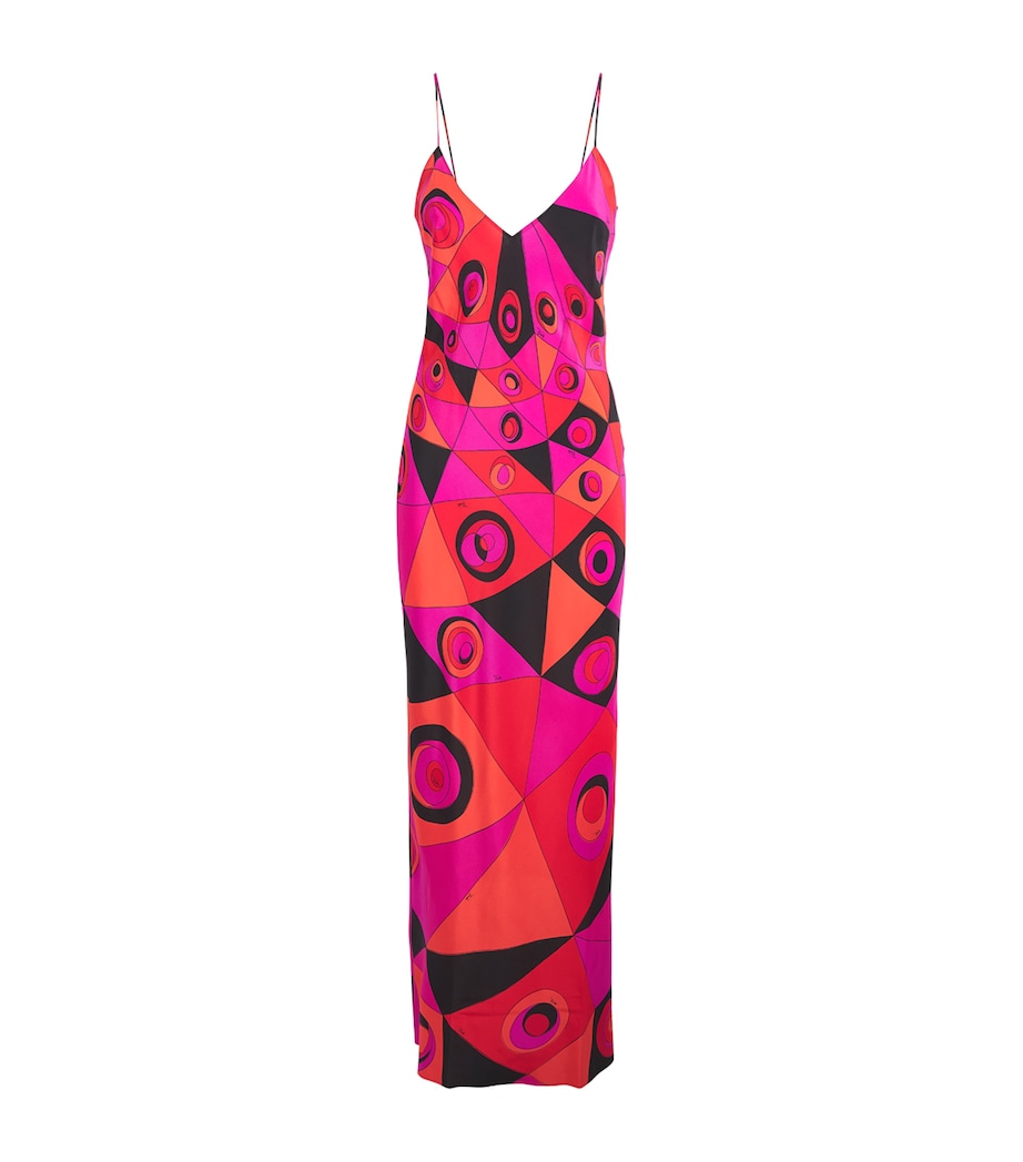 PUCCI Womens Silk Occhi Maxi Dress Fuchsia Image 1