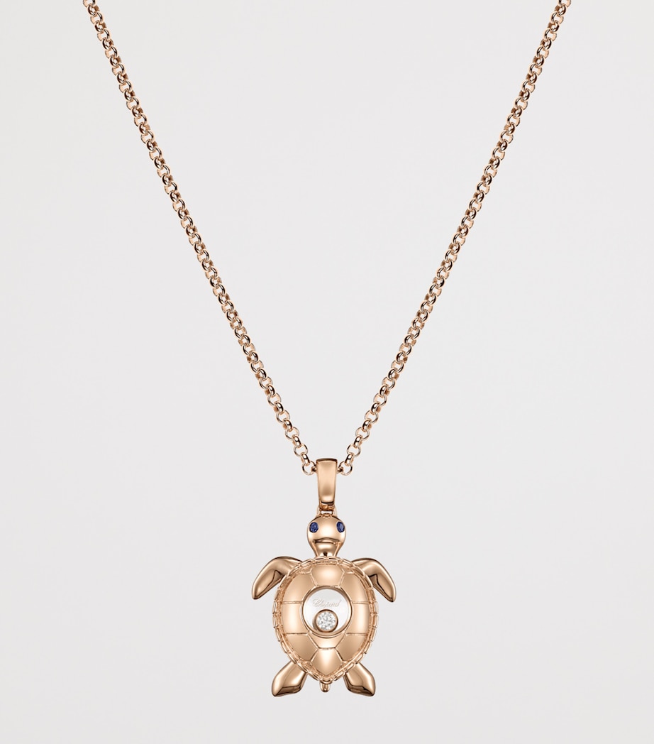 Rose Gold and Diamond Happy Diamonds Turtle Necklace 18K ROSE GOLD Image 2