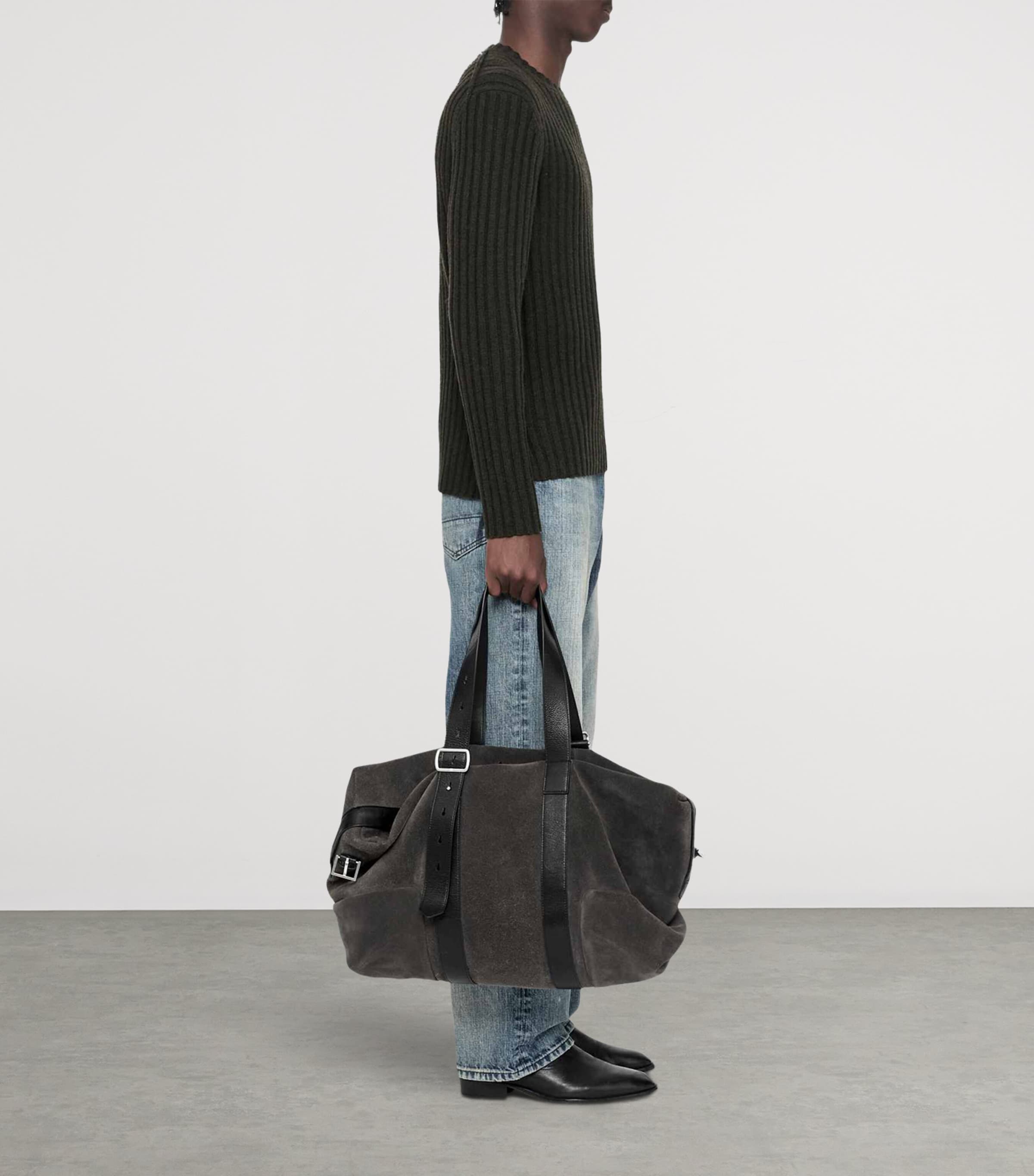 AllSaints Mens Merino Wool-Blend Liev Sweater Dark Khaki Green Image 6
