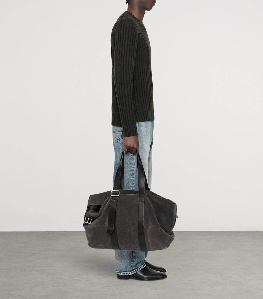 AllSaints Mens Merino Wool-Blend Liev Sweater Dark Khaki Green Image 6