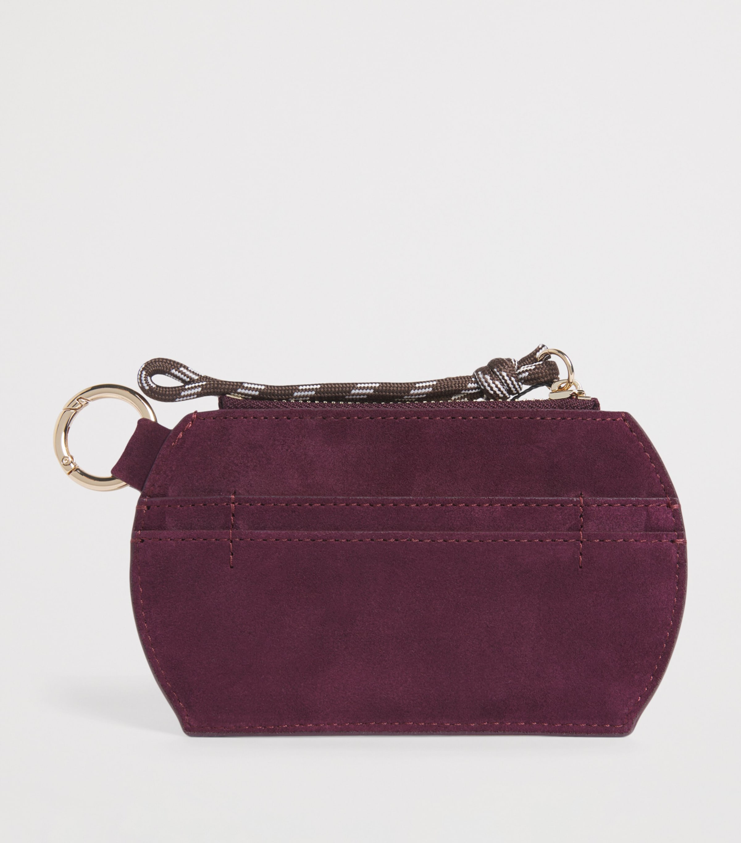 Claudie Pierlot Suede Card Holder Burgundy Image 2