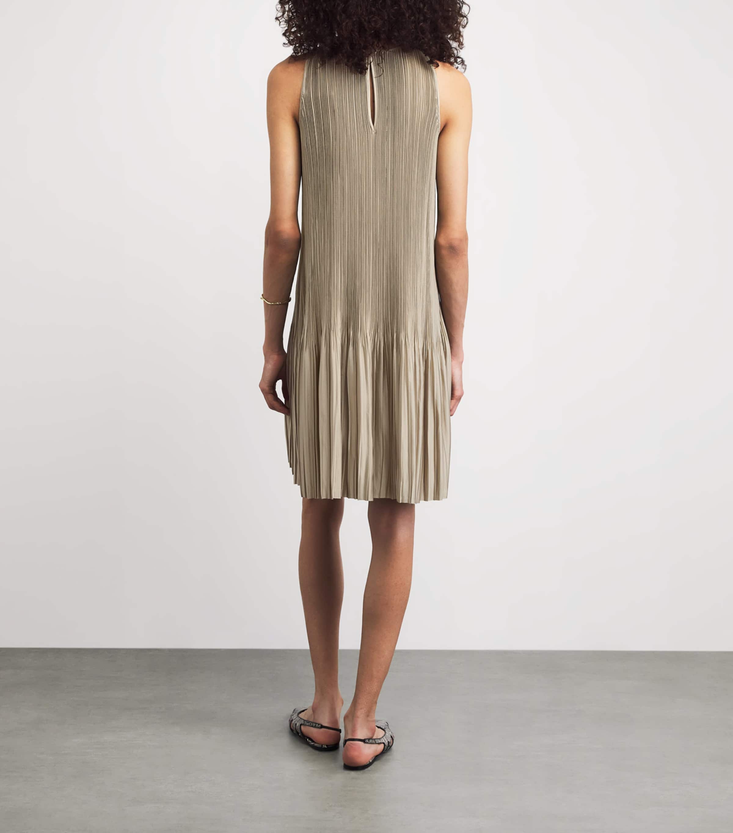 Joseph Womens Satin Pleated Rida Midi Dress Powder Image 5