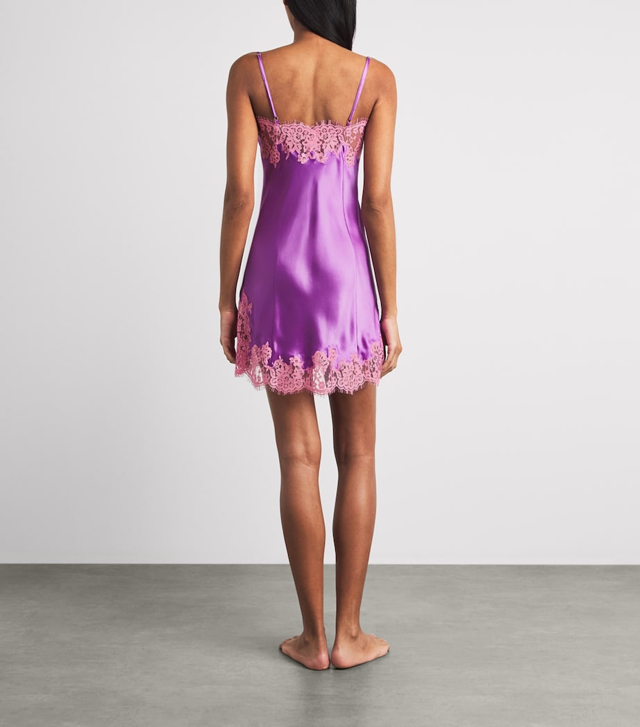 Marjolaine Womens Silk Floral Tess Slip Dress Grape W Blush Image 4