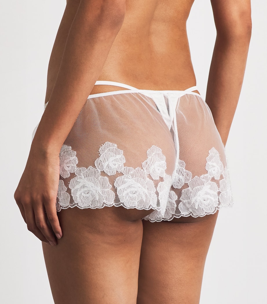 Kiki de Montparnasse Womens Lace Fleurs Veloutées Shorts Ivory Image 3
